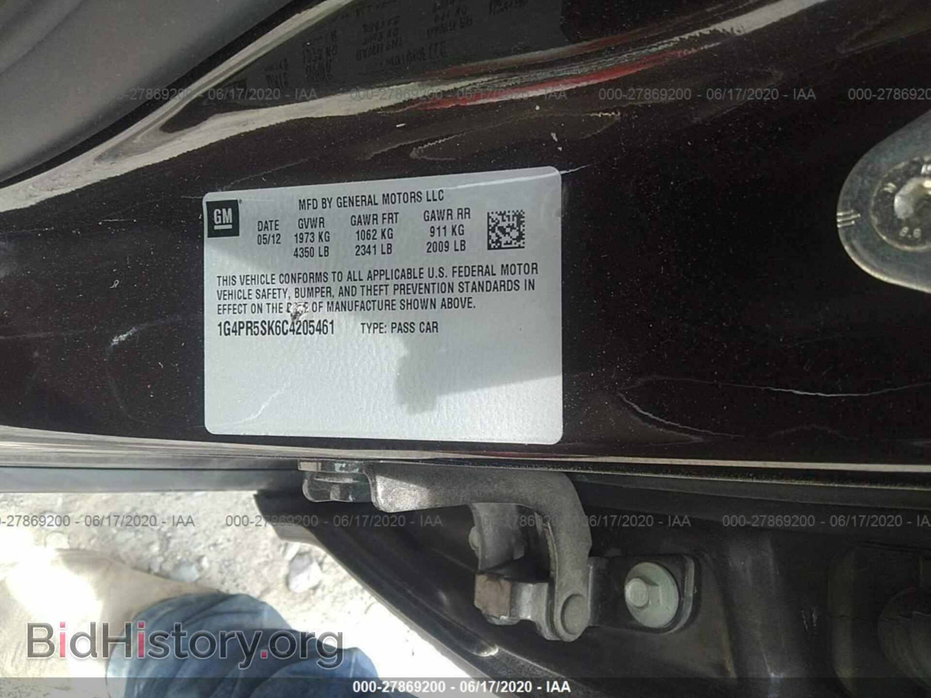 2012 BUICK VERANO - VIN: 1G4PR5SK6C4205461 - Фото 9