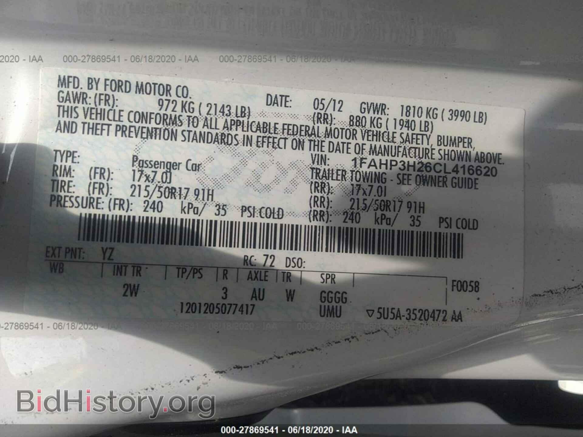 2012 FORD FOCUS - VIN: 1FAHP3H26CL416620 - Photo 9