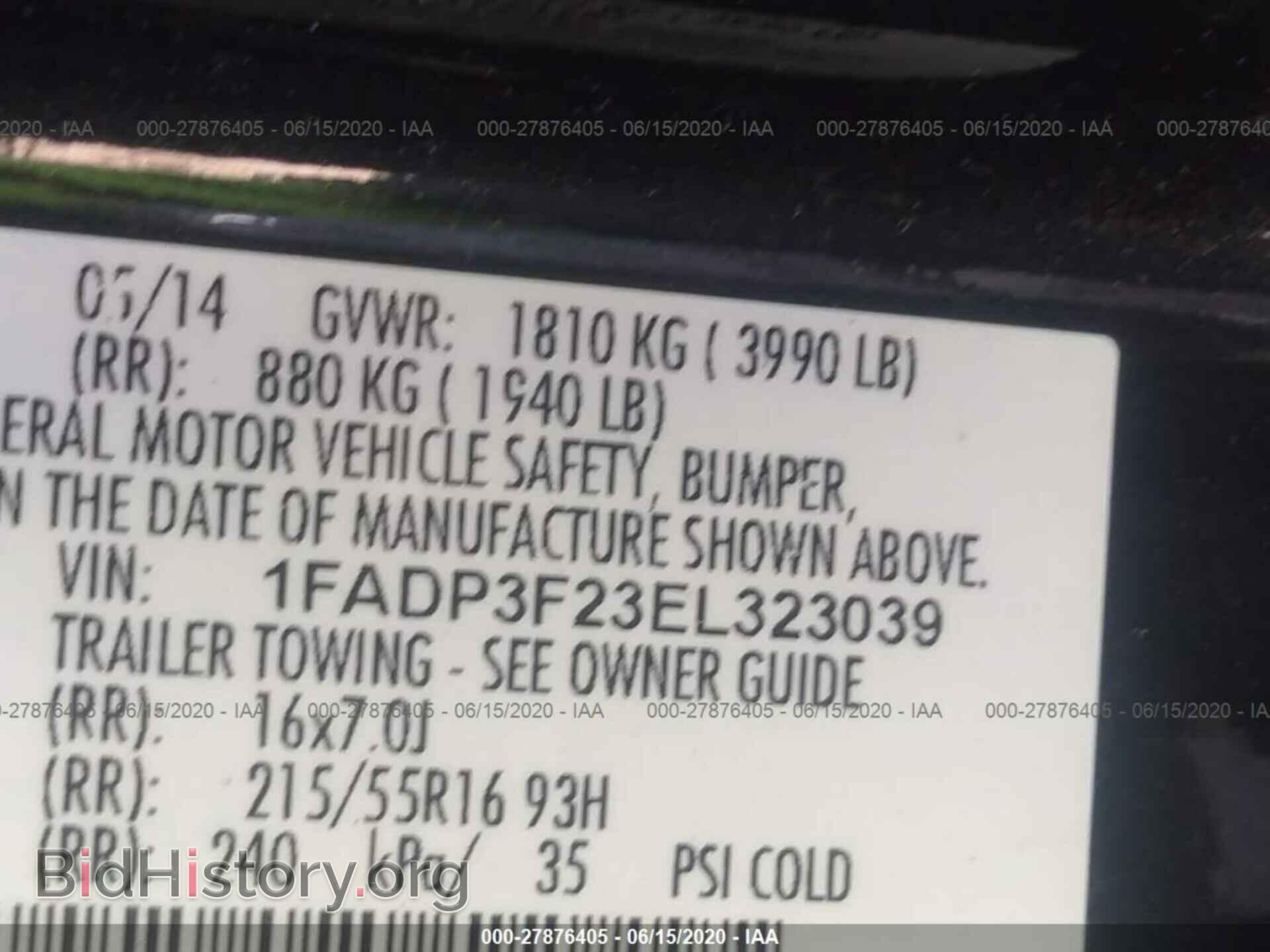 2014 FORD FOCUS - VIN: 1FADP3F23EL323039 - Фото 9