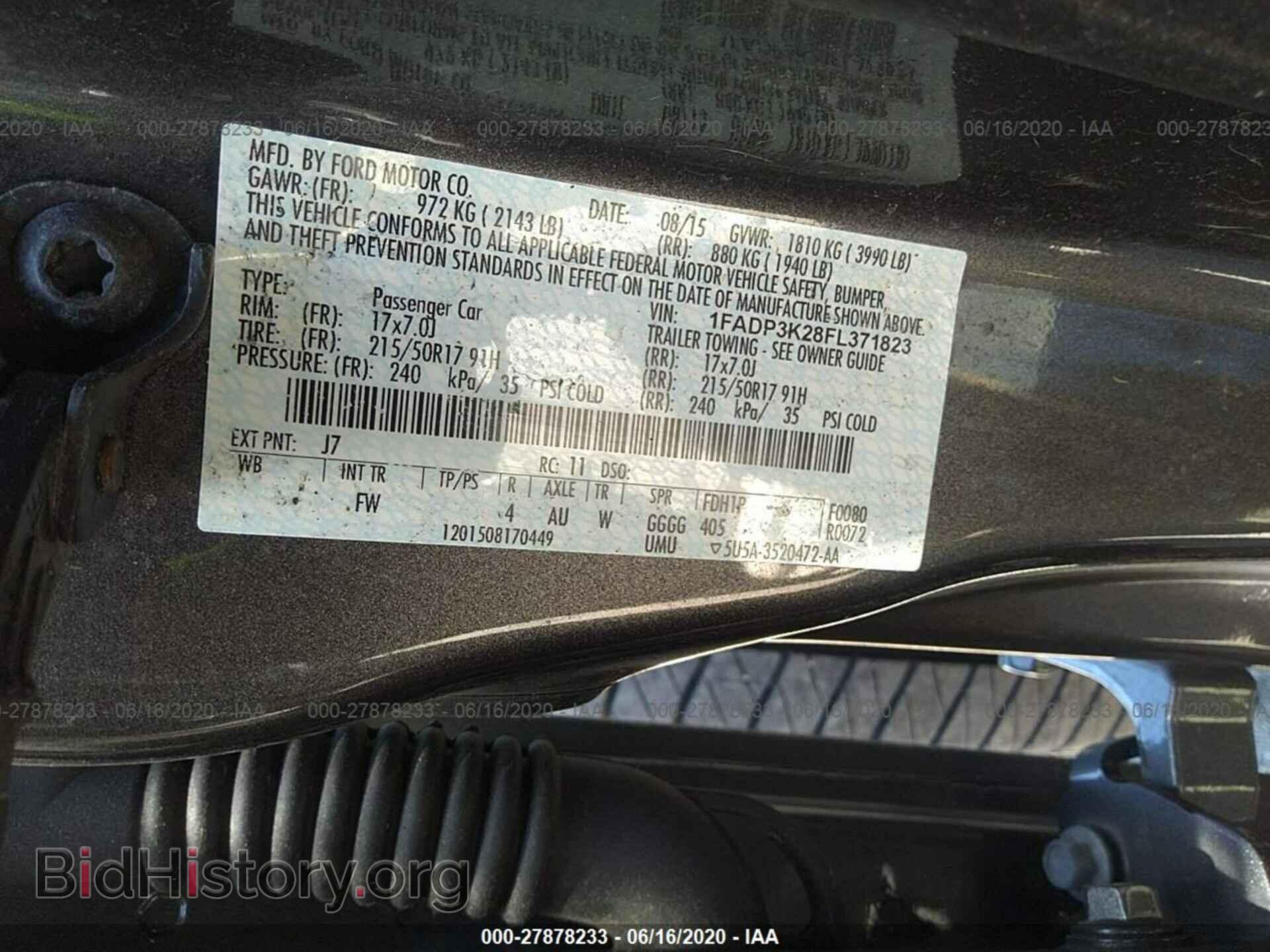 2015 FORD FOCUS - VIN: 1FADP3K28FL371823 - Фото 9