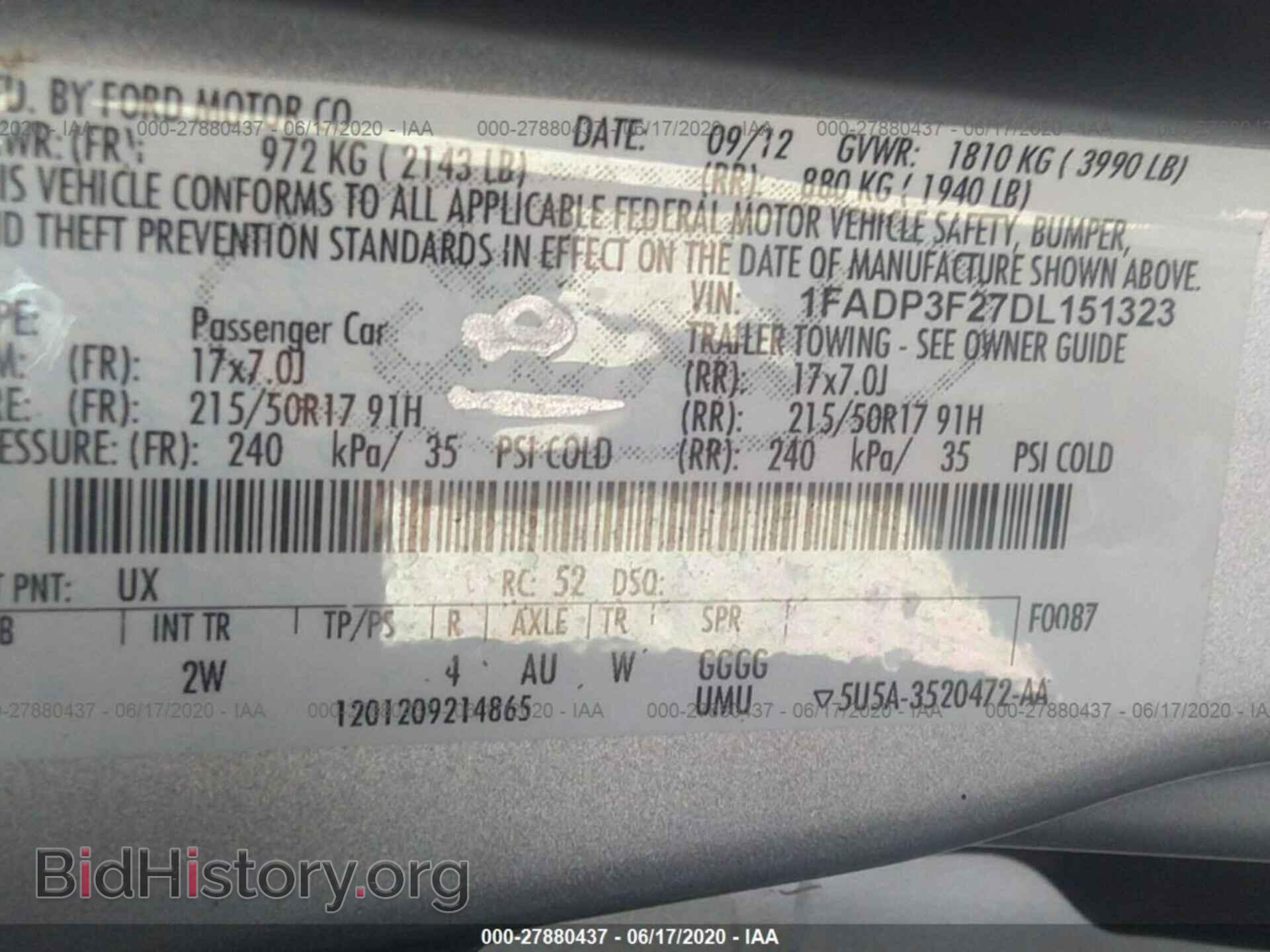 2013 FORD FOCUS - VIN: 1FADP3F27DL151323 - Фото 9