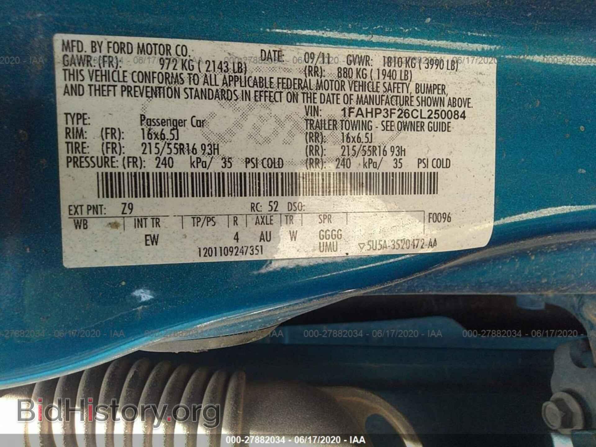 2012 FORD FOCUS - VIN: 1FAHP3F26CL250084 - Фото 9