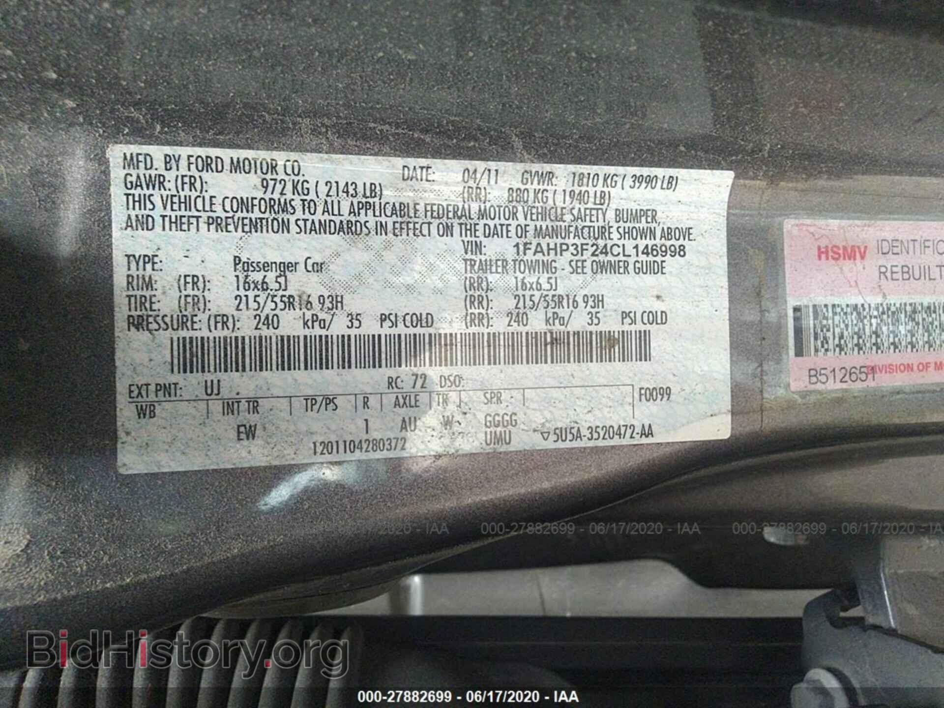 2012 FORD FOCUS - VIN: 1FAHP3F24CL146998 - Photo 9