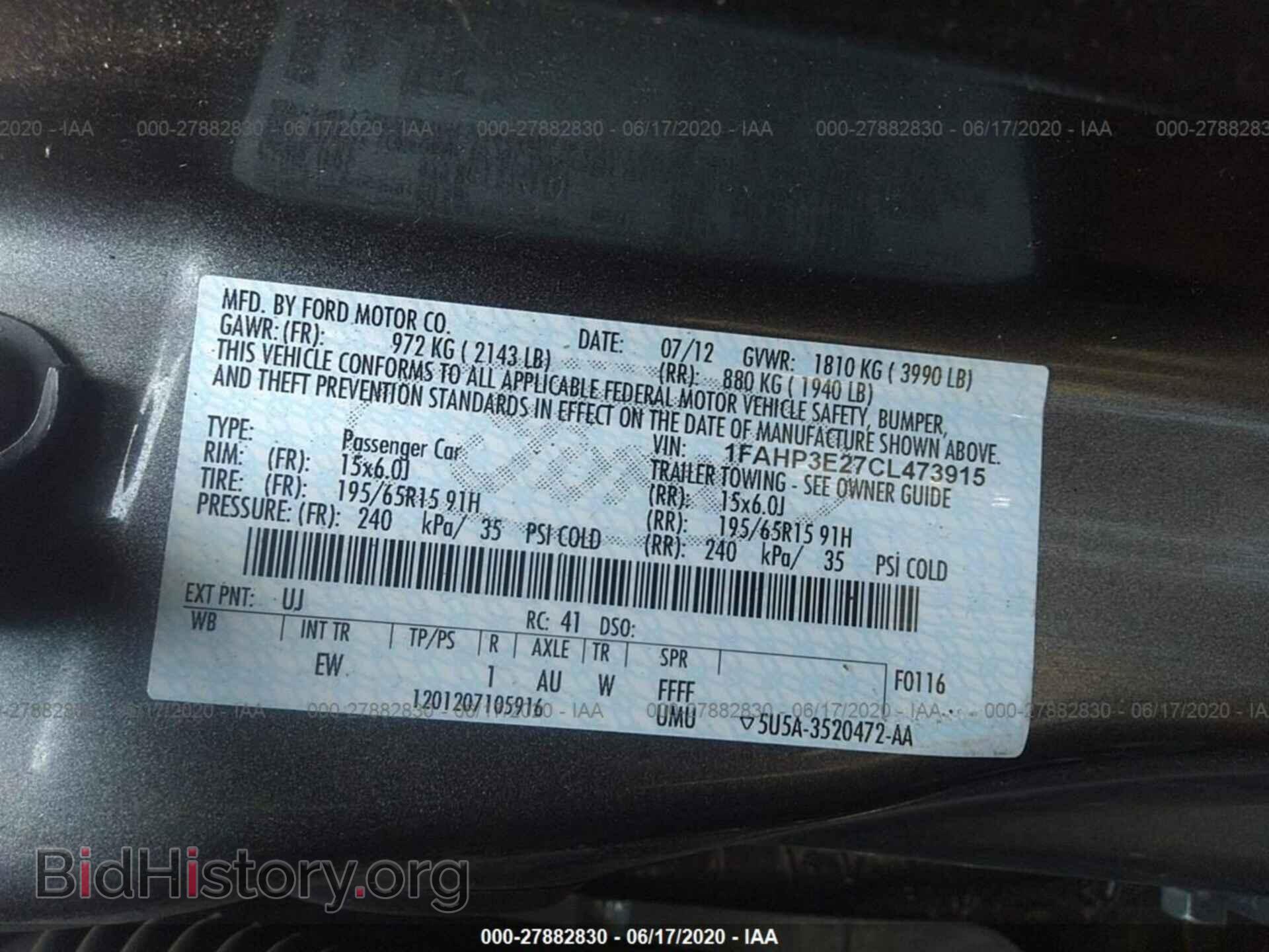 2012 FORD FOCUS - VIN: 1FAHP3E27CL473915 - Фото 9