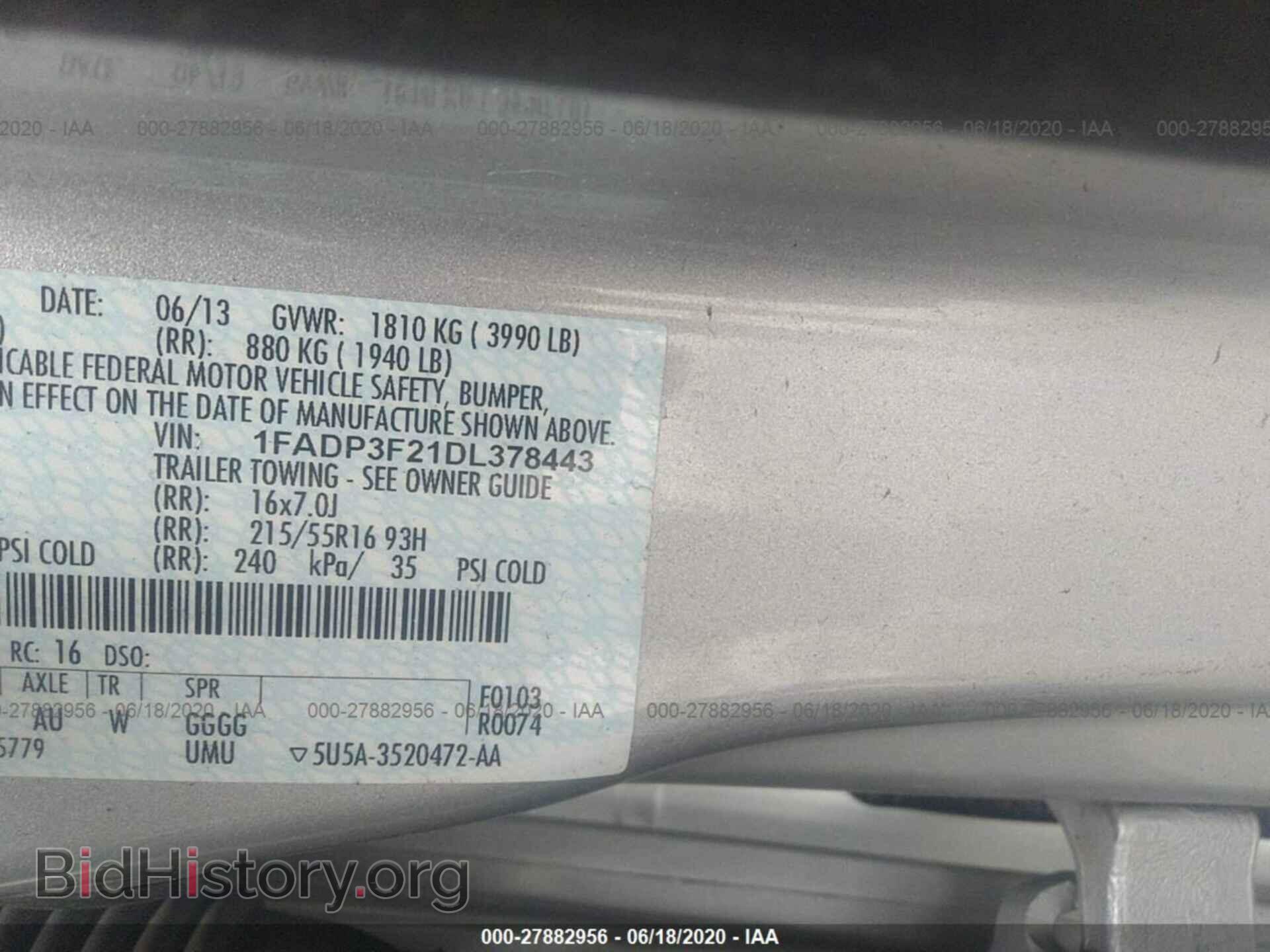 2013 FORD FOCUS - VIN: 1FADP3F21DL378443 - Фото 9