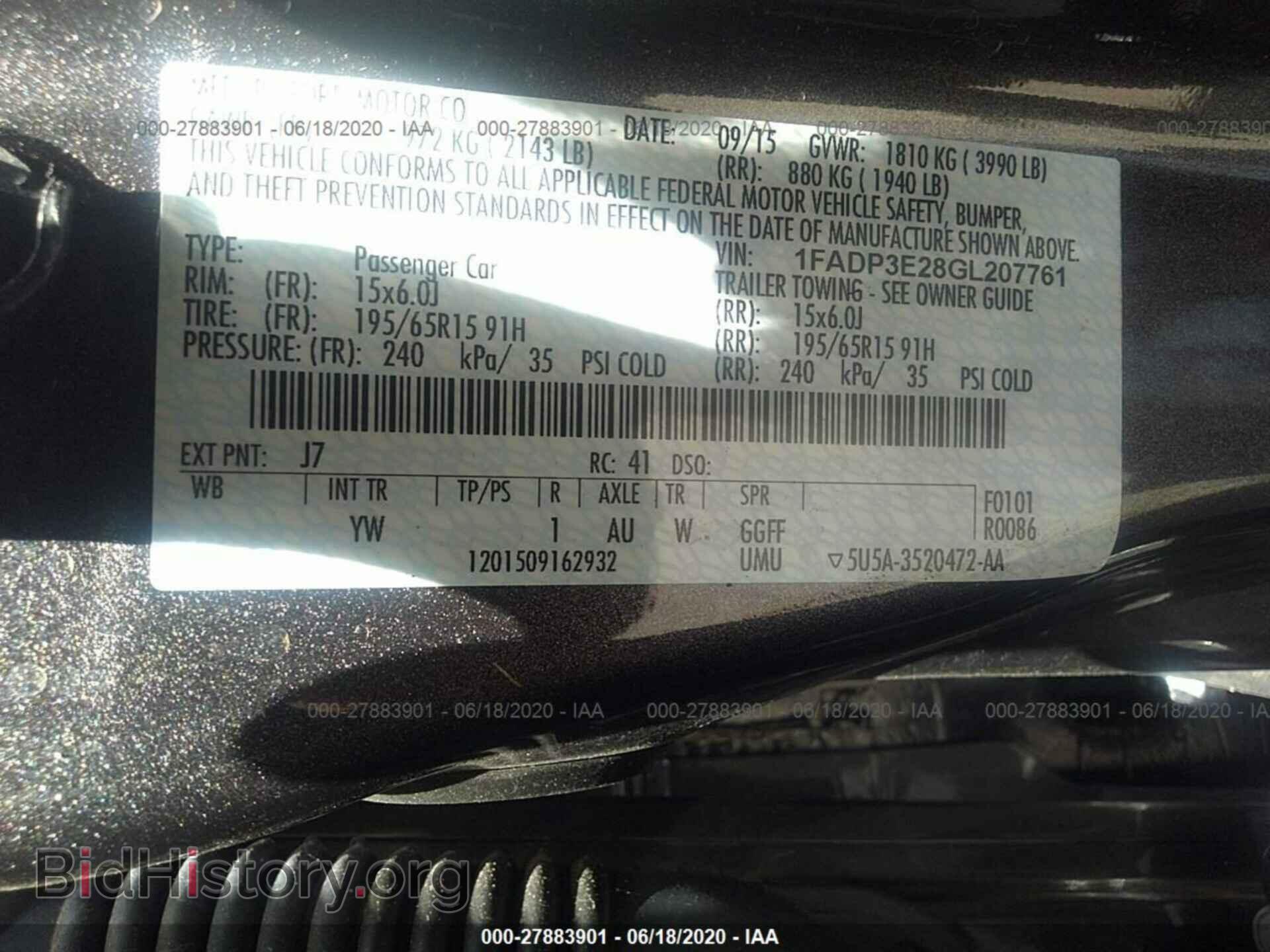 2016 FORD FOCUS - VIN: 1FADP3E28GL207761 - Photo 9