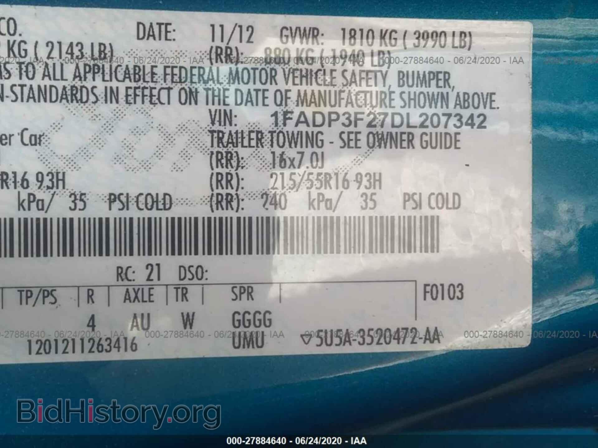 2013 FORD FOCUS - VIN: 1FADP3F27DL207342 - Фото 9