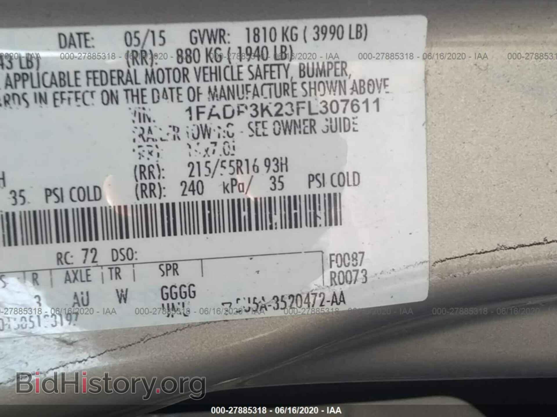 2015 FORD FOCUS - VIN: 1FADP3K23FL307611 - Фото 9