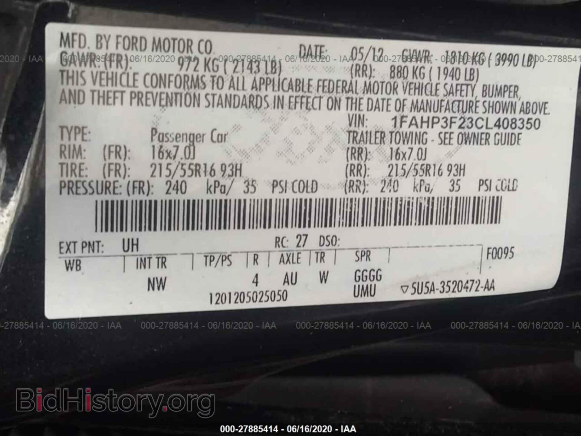 2012 FORD FOCUS - VIN: 1FAHP3F23CL408350 - Фото 9