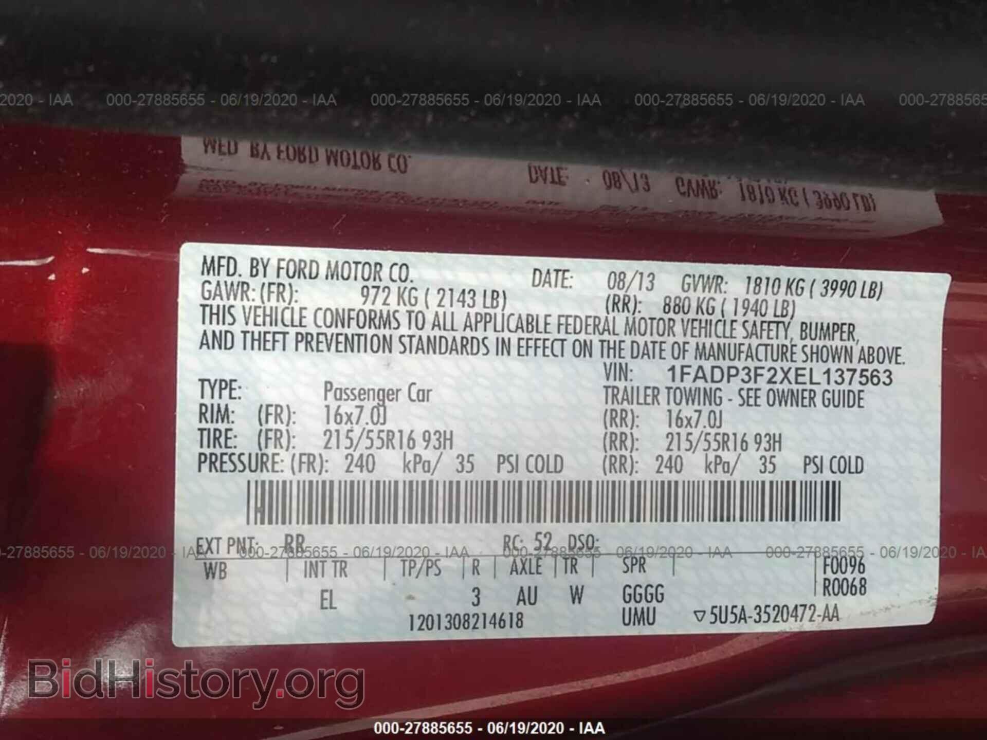 2014 FORD FOCUS - VIN: 1FADP3F2XEL137563 - Фото 9