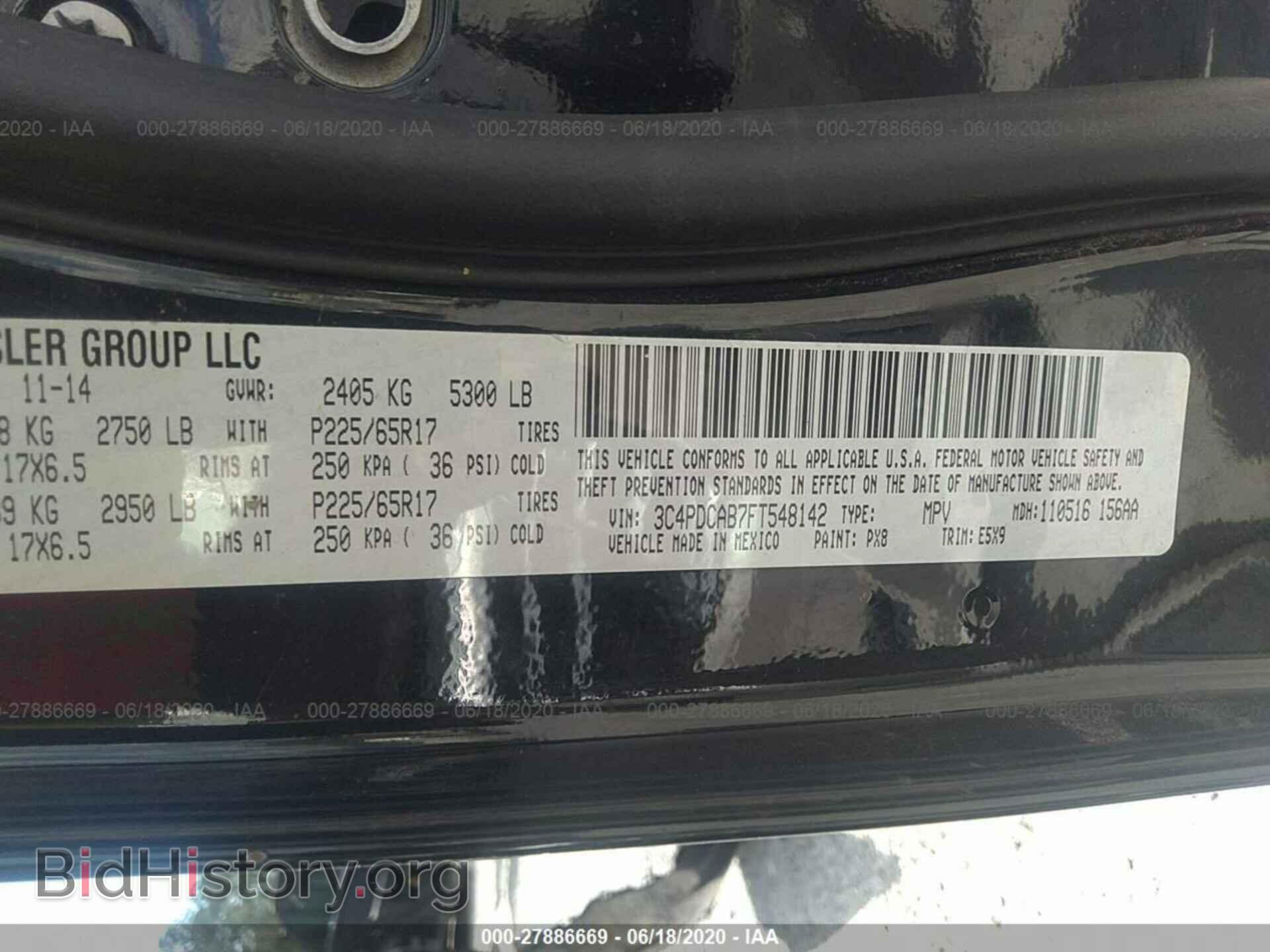2015 DODGE JOURNEY - VIN: 3C4PDCAB7FT548142 - Фото 9
