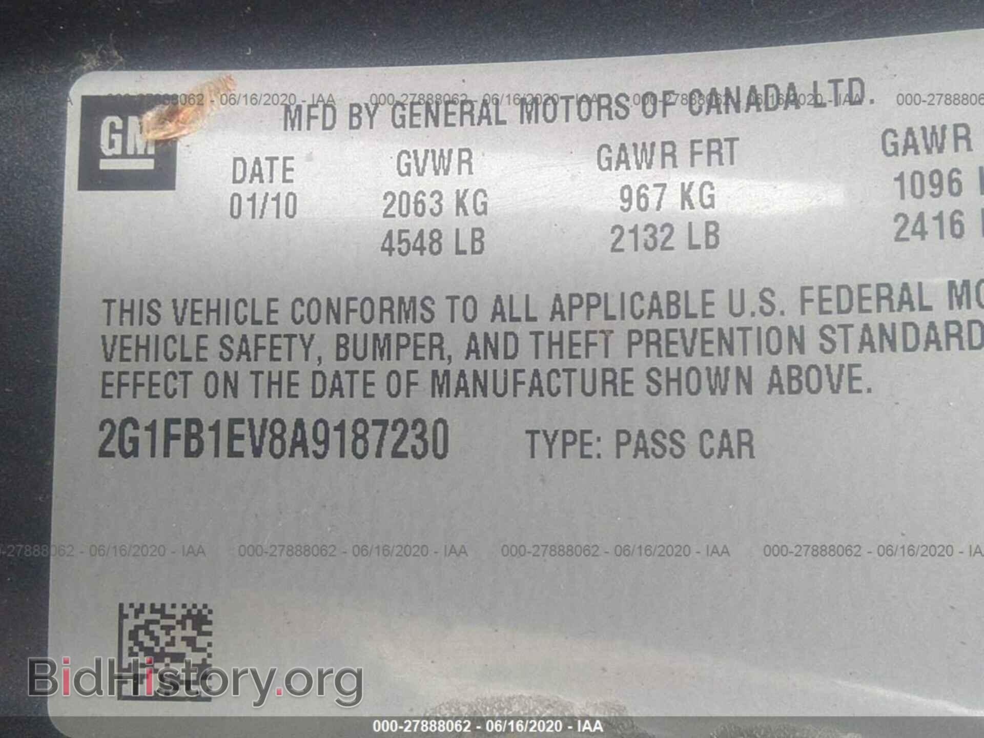 2010 CHEVROLET CAMARO - VIN: 2G1FB1EV8A9187230 - Фото 9