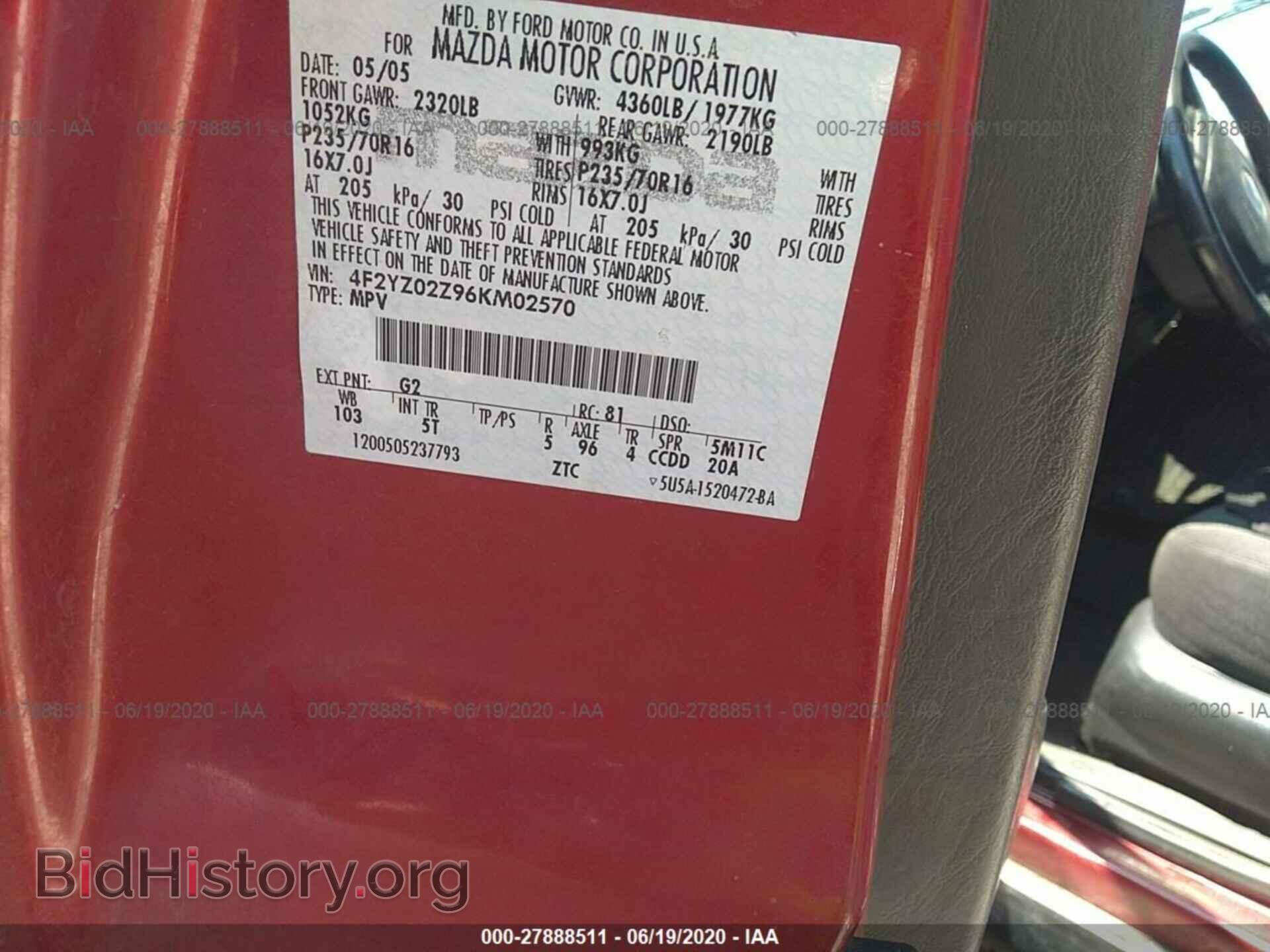2006 MAZDA TRIBUTE - VIN: 4F2YZ02Z96KM02570 - Фото 9