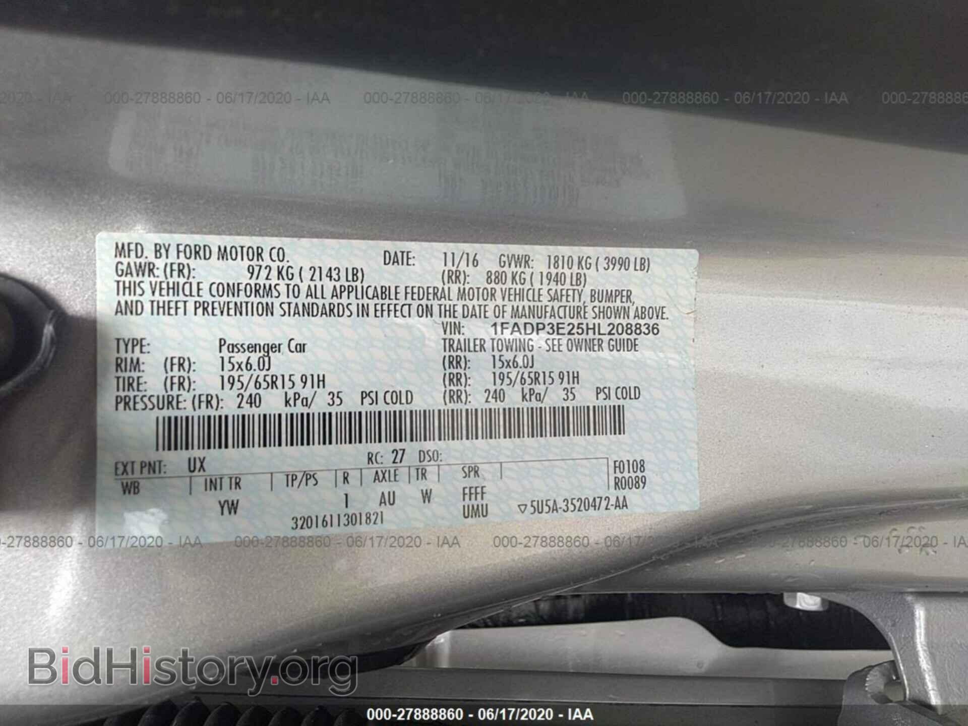 2017 FORD FOCUS - VIN: 1FADP3E25HL208836 - Photo 9