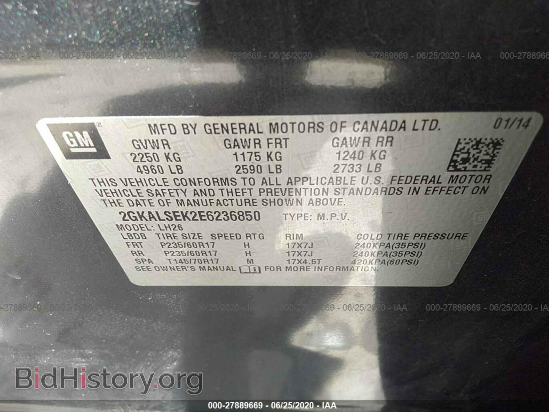 2014 GMC TERRAIN - VIN: 2GKALSEK2E6236850 - Photo 9