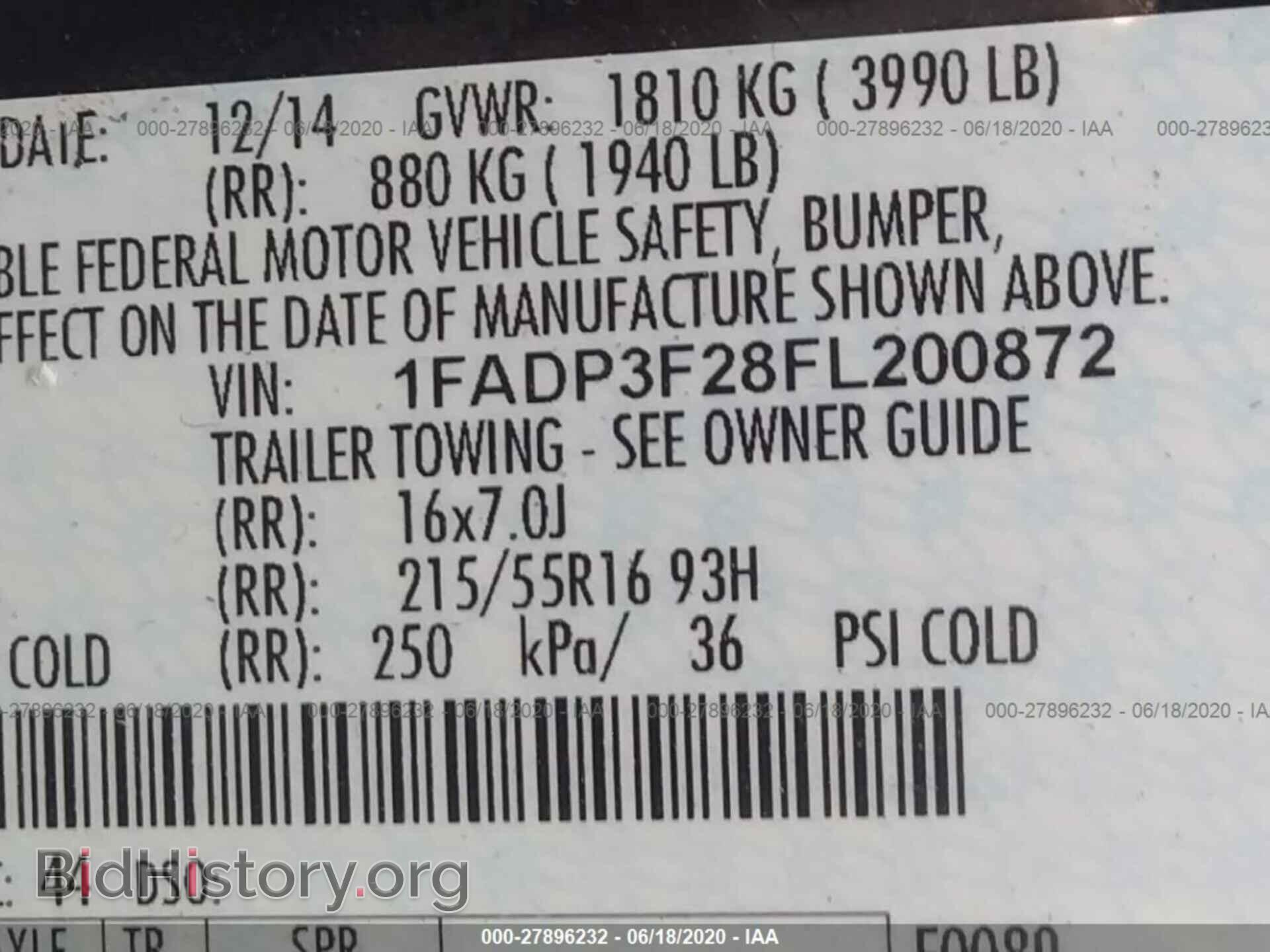 2015 FORD FOCUS - VIN: 1FADP3F28FL200872 - Фото 9
