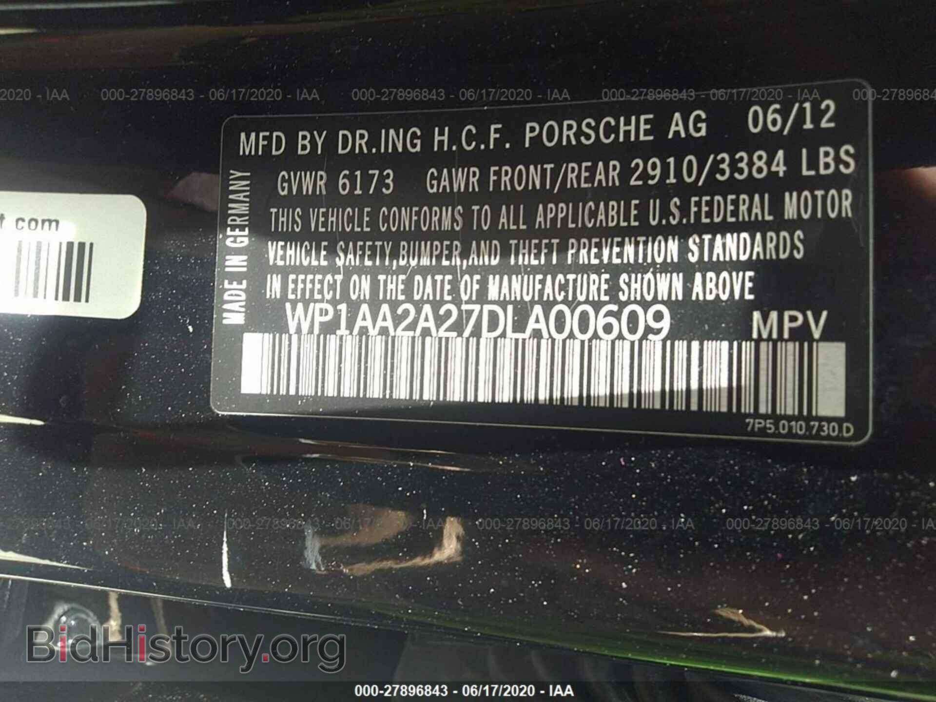 2013 PORSCHE CAYENNE - VIN: WP1AA2A27DLA00609 - Фото 9