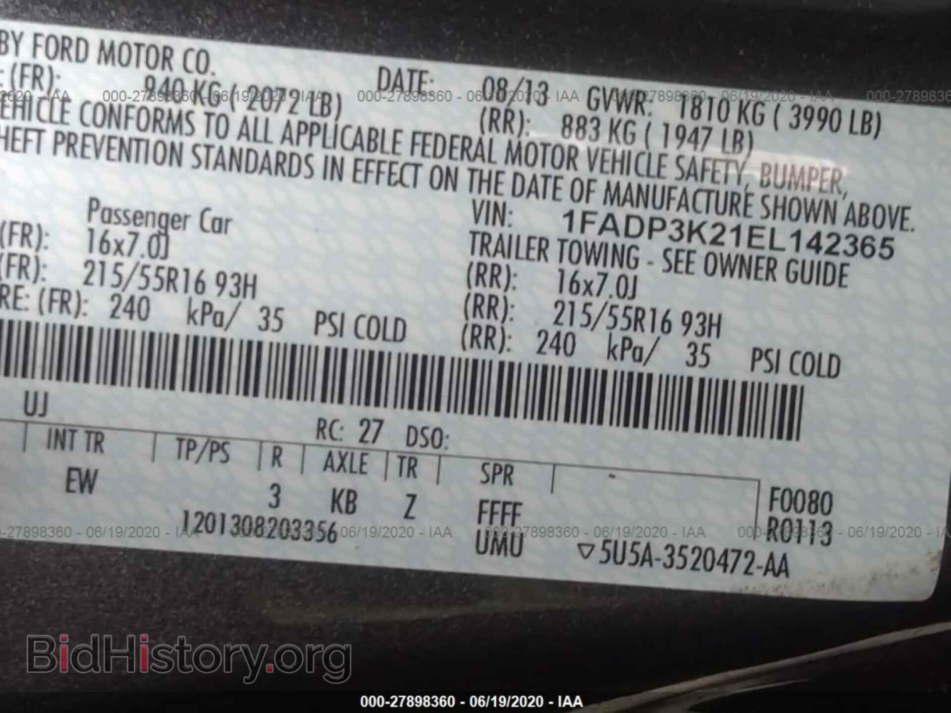 2014 FORD FOCUS - VIN: 1FADP3K21EL142365 - Фото 9