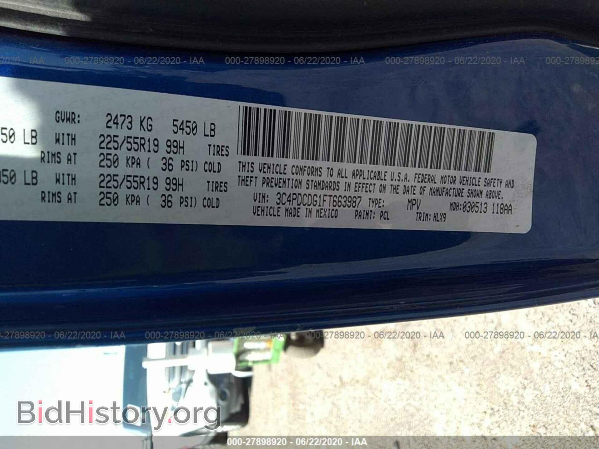 2015 DODGE JOURNEY - VIN: 3C4PDCDG1FT663987 - Photo 9