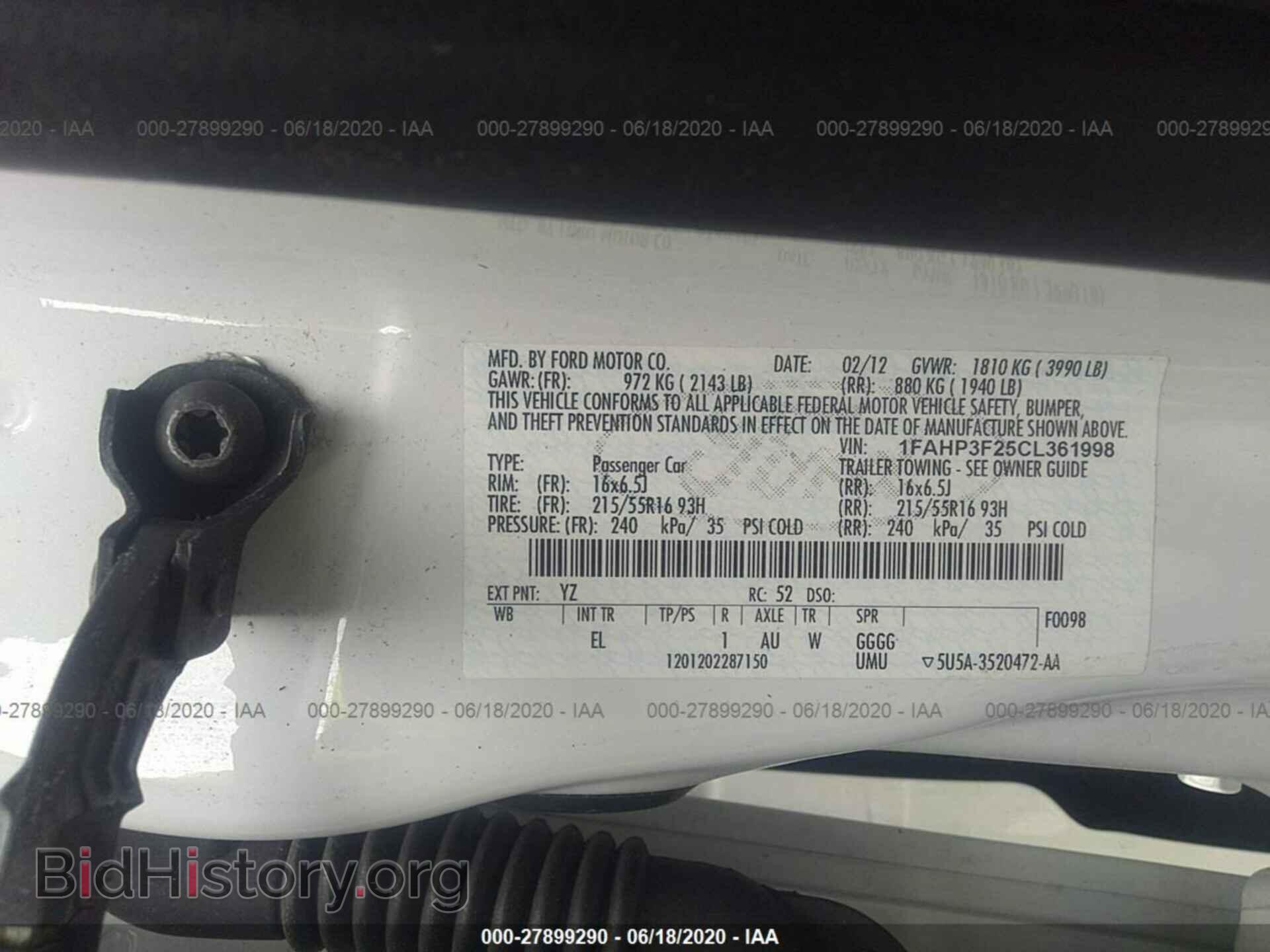 2012 FORD FOCUS - VIN: 1FAHP3F25CL361998 - Photo 9
