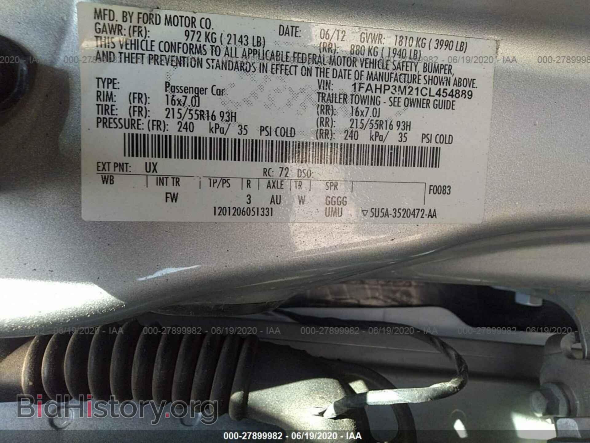 2012 FORD FOCUS - VIN: 1FAHP3M21CL454889 - Фото 9