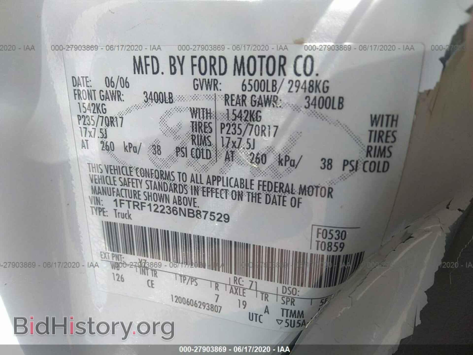 2006 FORD F150 - VIN: 1FTRF12236NB87529 - Фото 9