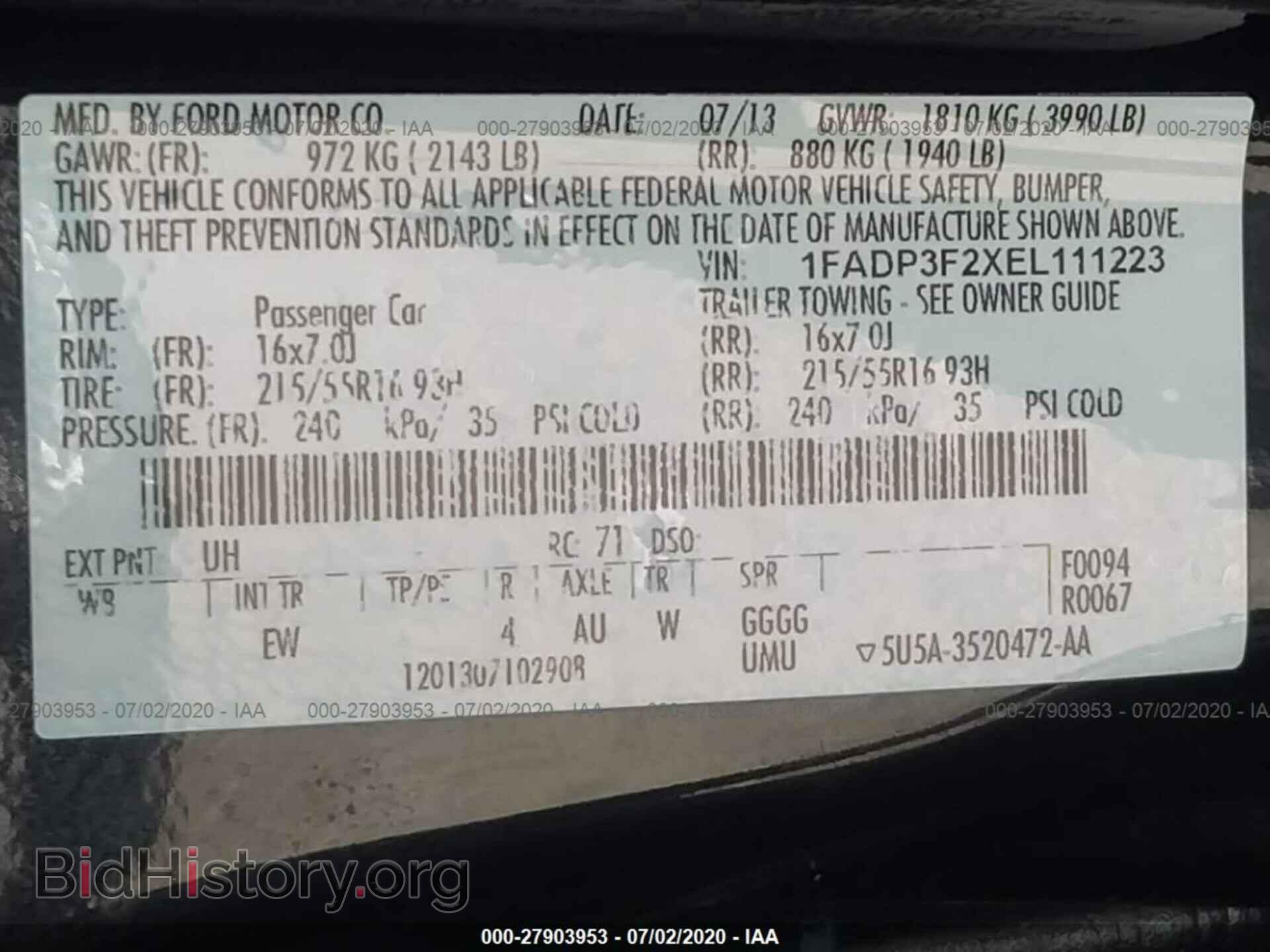 2014 FORD FOCUS - VIN: 1FADP3F2XEL111223 - Фото 9
