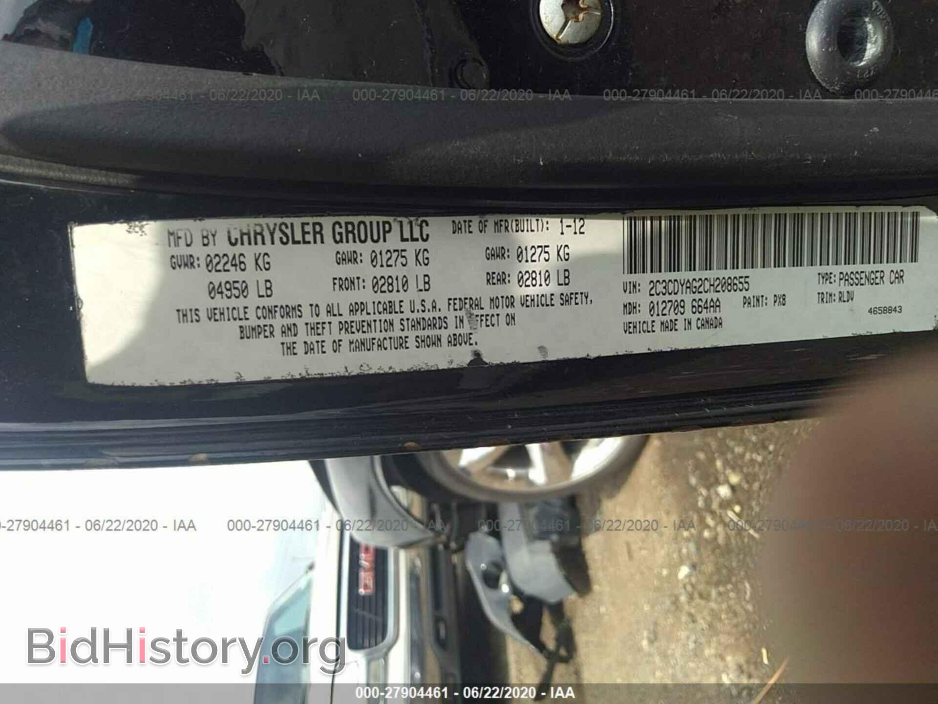 2012 DODGE CHALLENGER - VIN: 2C3CDYAG2CH208655 - Photo 9