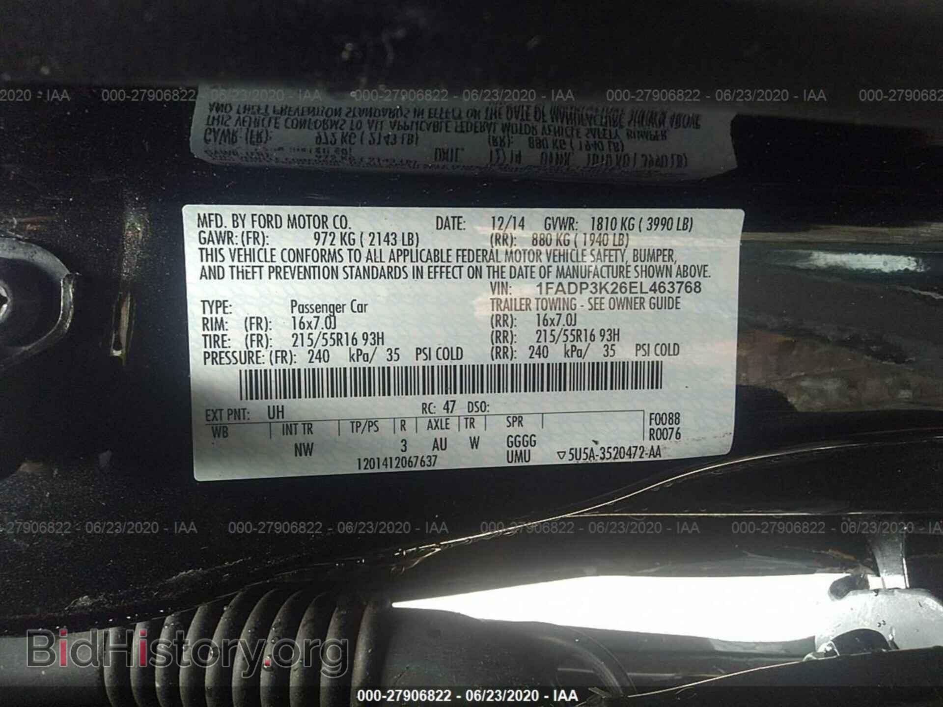 2014 FORD FOCUS - VIN: 1FADP3K26EL463768 - Фото 9