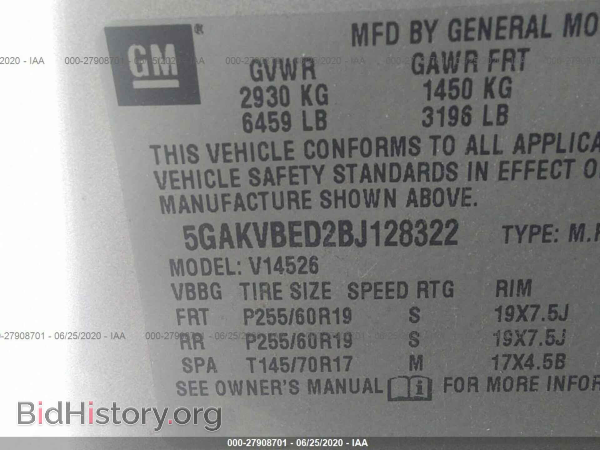 2011 BUICK ENCLAVE - VIN: 5GAKVBED2BJ128322 - Фото 9