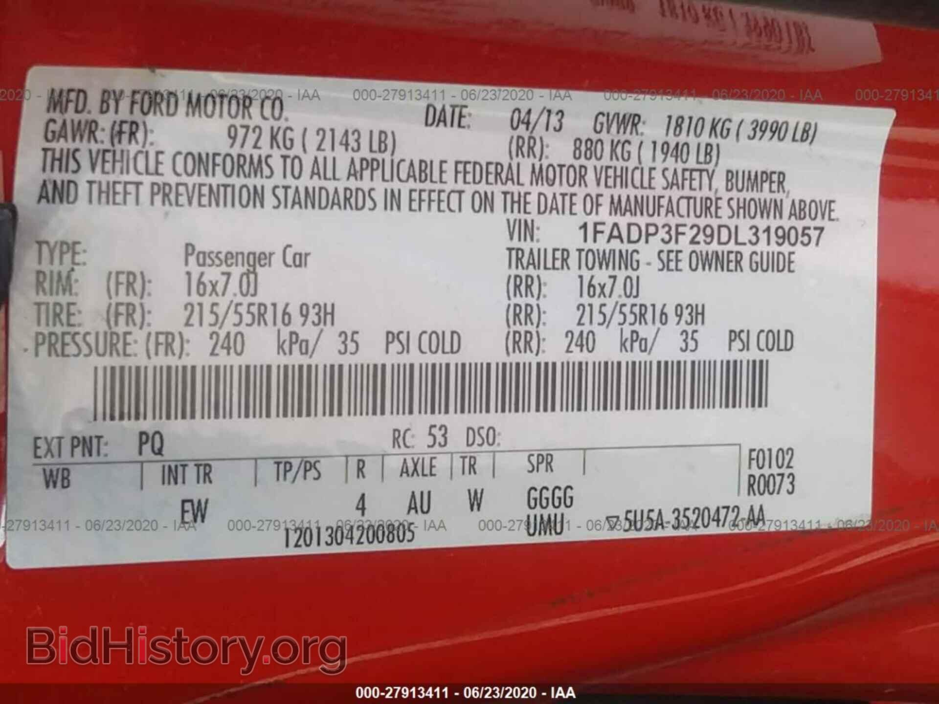 2013 FORD FOCUS - VIN: 1FADP3F29DL319057 - Фото 9