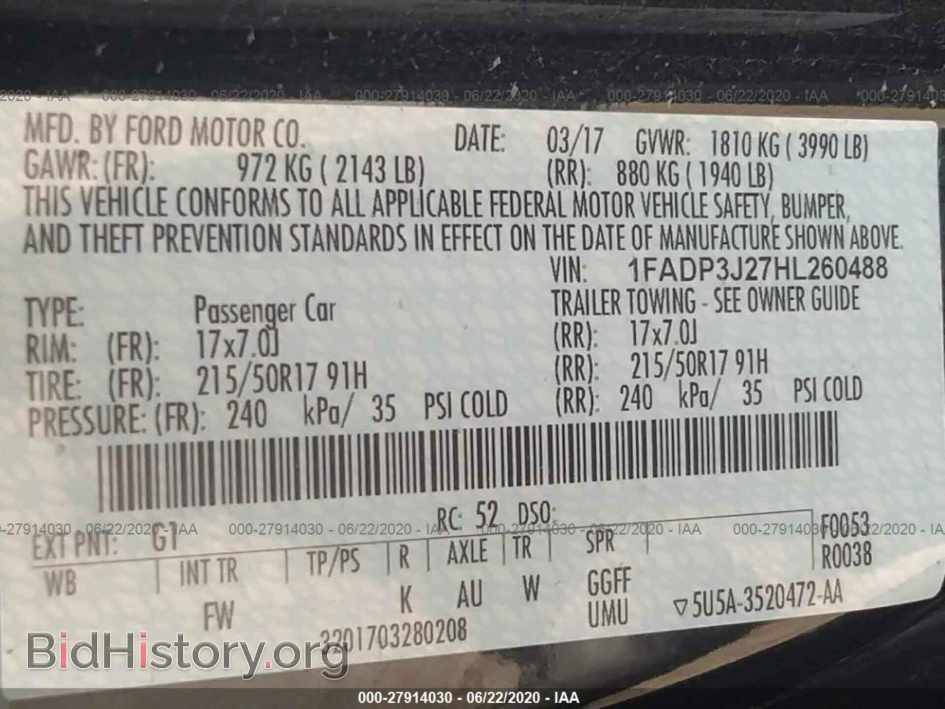 2017 FORD FOCUS - VIN: 1FADP3J27HL260488 - Photo 9