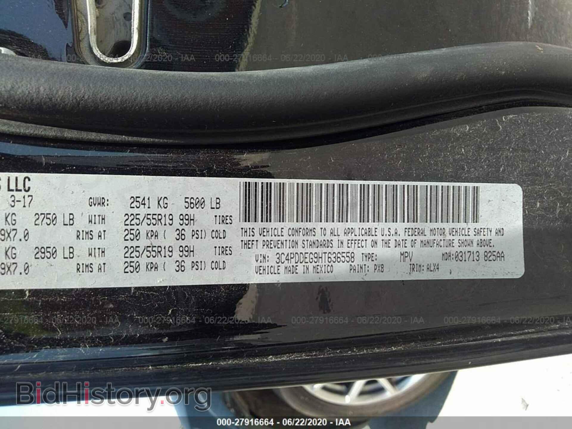 2017 DODGE JOURNEY - VIN: 3C4PDDEG9HT636558 - Фото 9