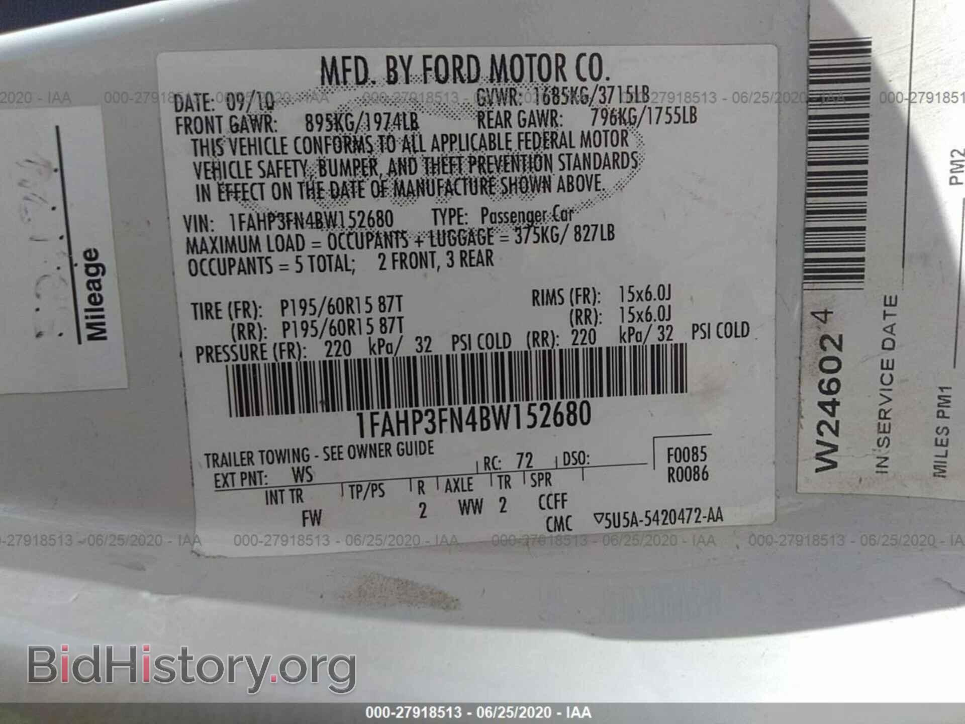 2011 FORD FOCUS - VIN: 1FAHP3FN4BW152680 - Фото 9
