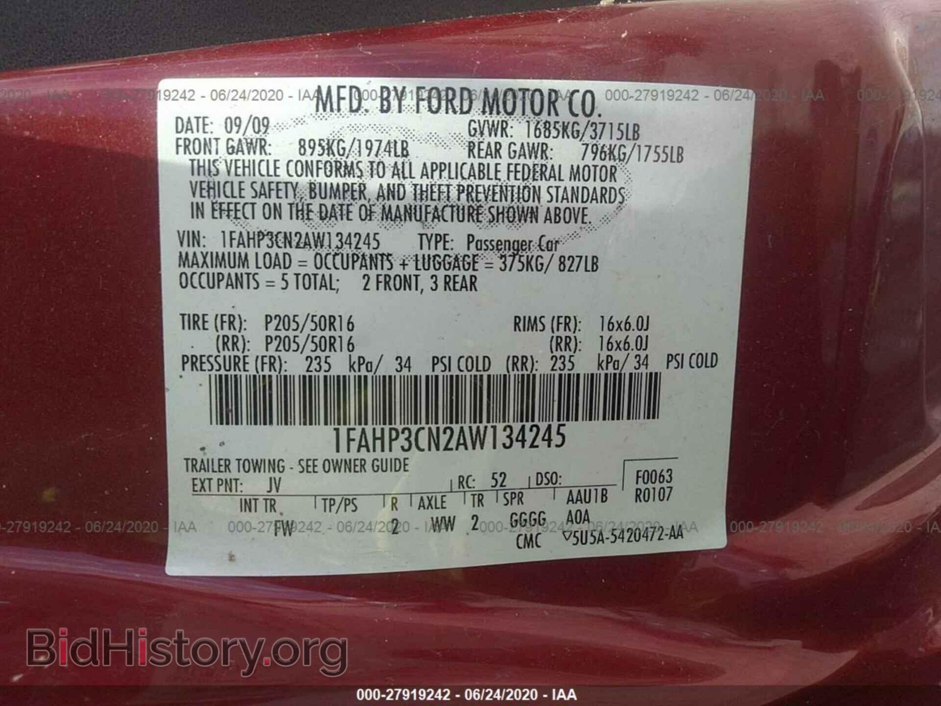 2010 FORD FOCUS - VIN: 1FAHP3CN2AW134245 - Фото 9