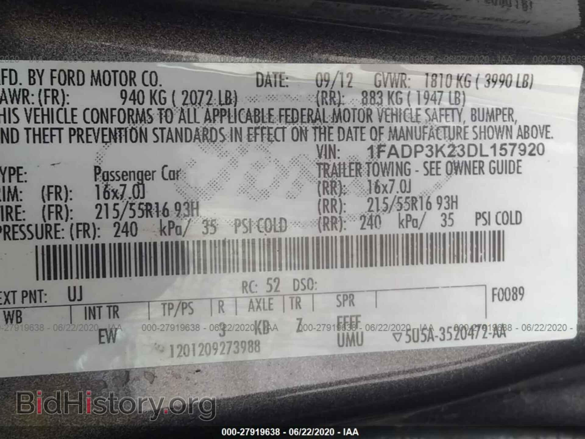 2013 FORD FOCUS - VIN: 1FADP3K23DL157920 - Фото 9
