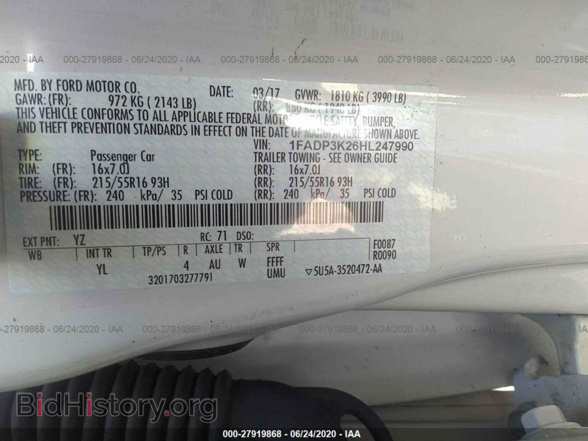 2017 FORD FOCUS - VIN: 1FADP3K26HL247990 - Фото 9