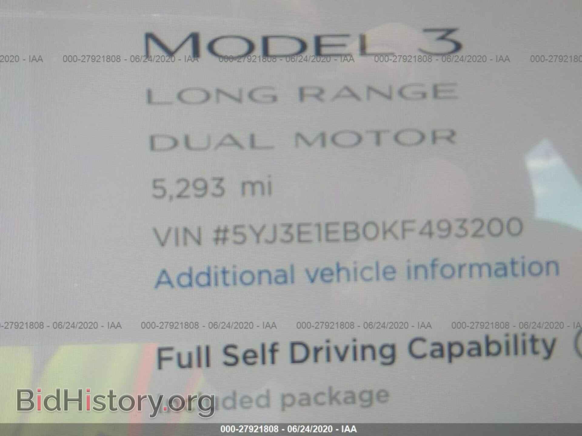 2019 TESLA MODEL 3 - VIN: 5YJ3E1EB0KF493200 - Photo 7