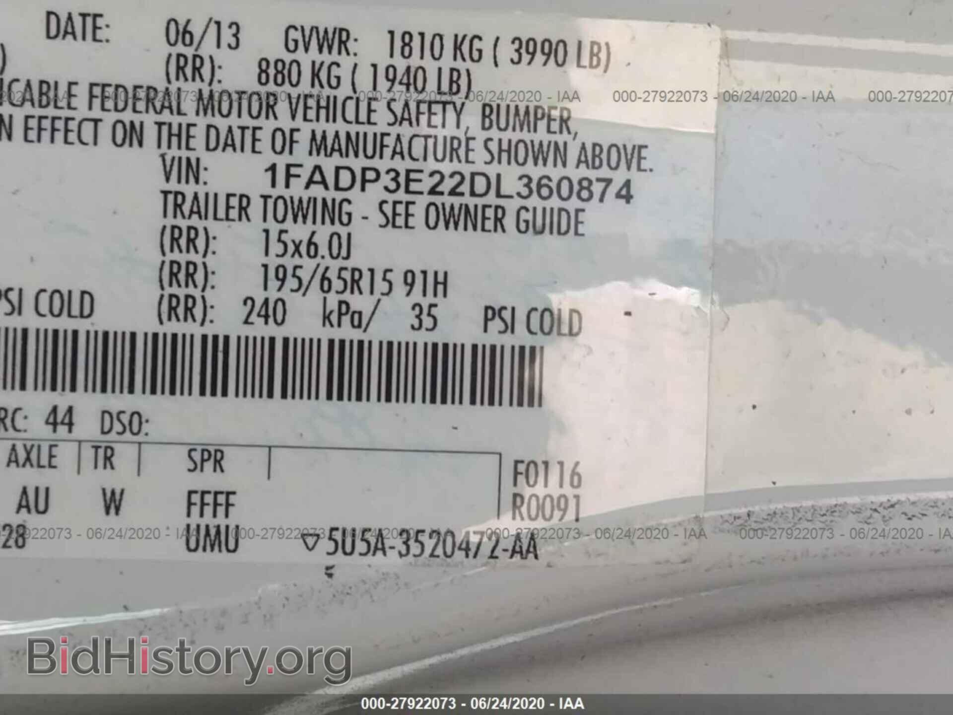 2013 FORD FOCUS - VIN: 1FADP3E22DL360874 - Photo 9