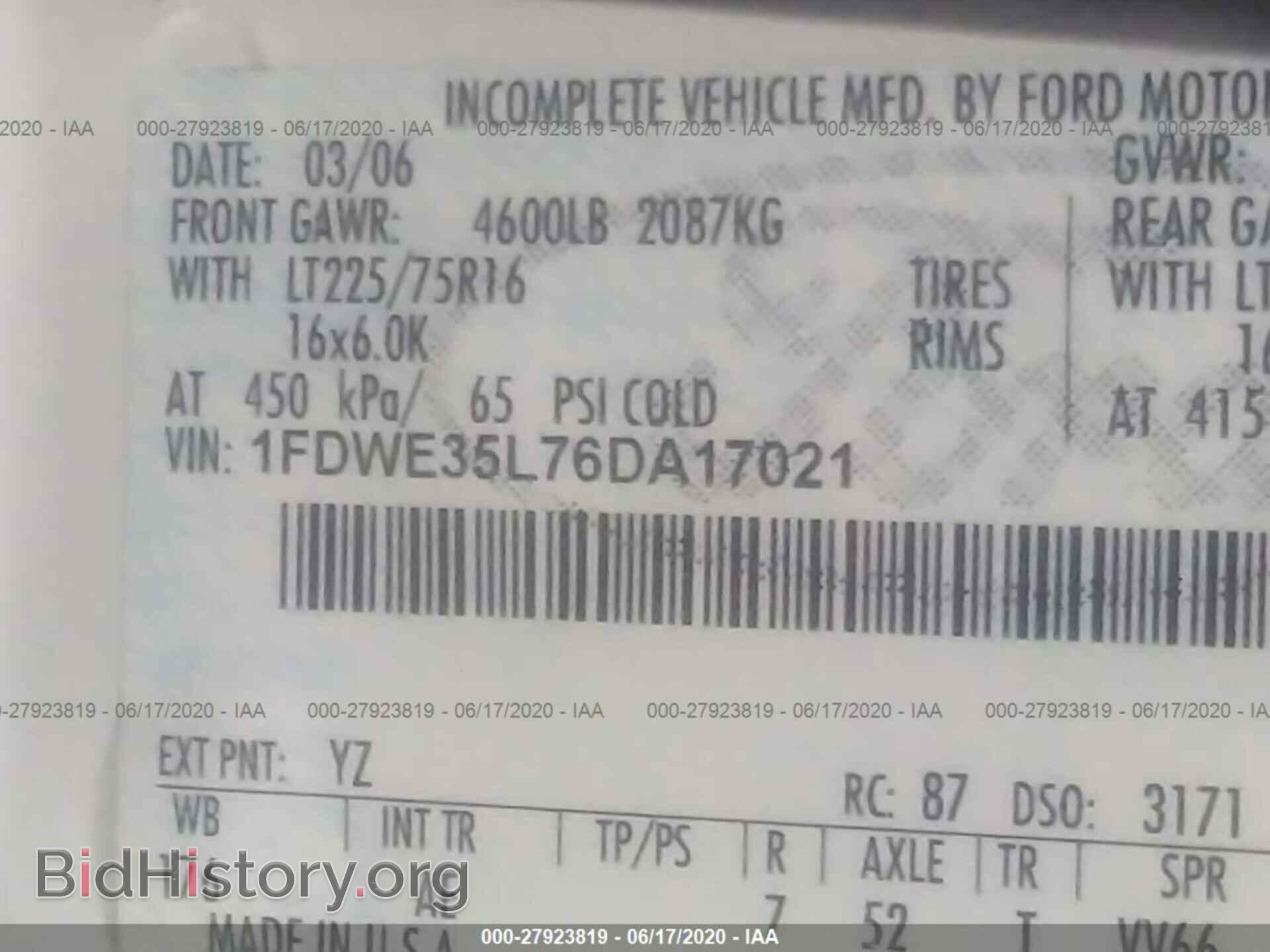 2006 FORD ECONOLINE - VIN: 1FDWE35L76DA17021 - Фото 9