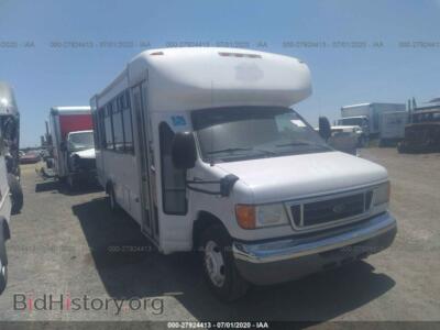 2007 Ford ECONOLINE E450 Super Duty Cutwy Van, белый — VIN 1FDXE45S47DB11411, IAAI