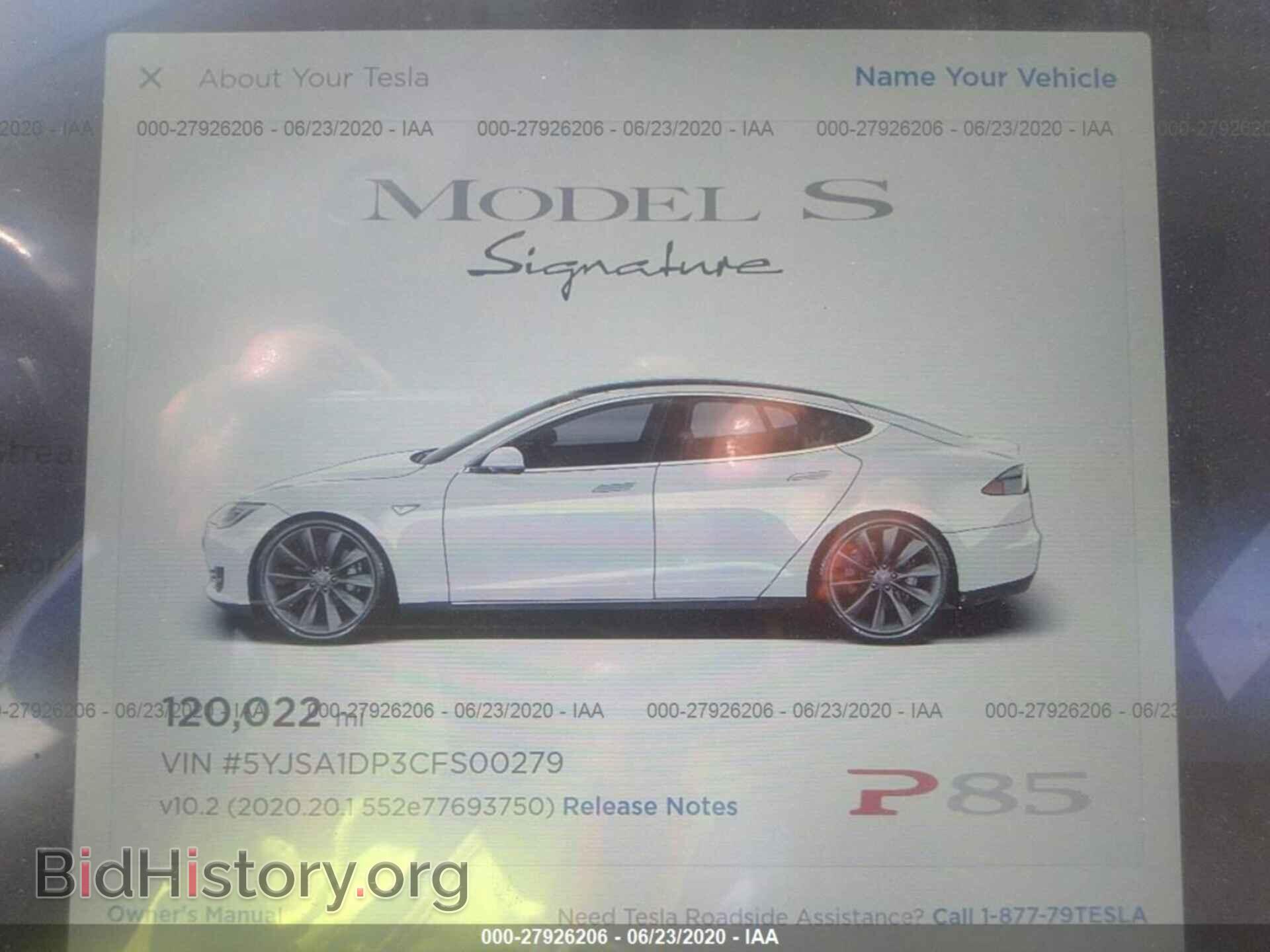 2012 TESLA MODEL S - VIN: 5YJSA1DP3CFS00279 - Фото 7