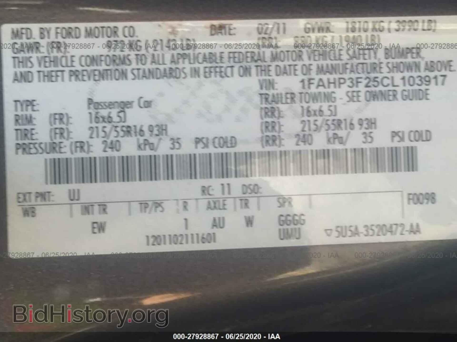 2012 FORD FOCUS - VIN: 1FAHP3F25CL103917 - Фото 9