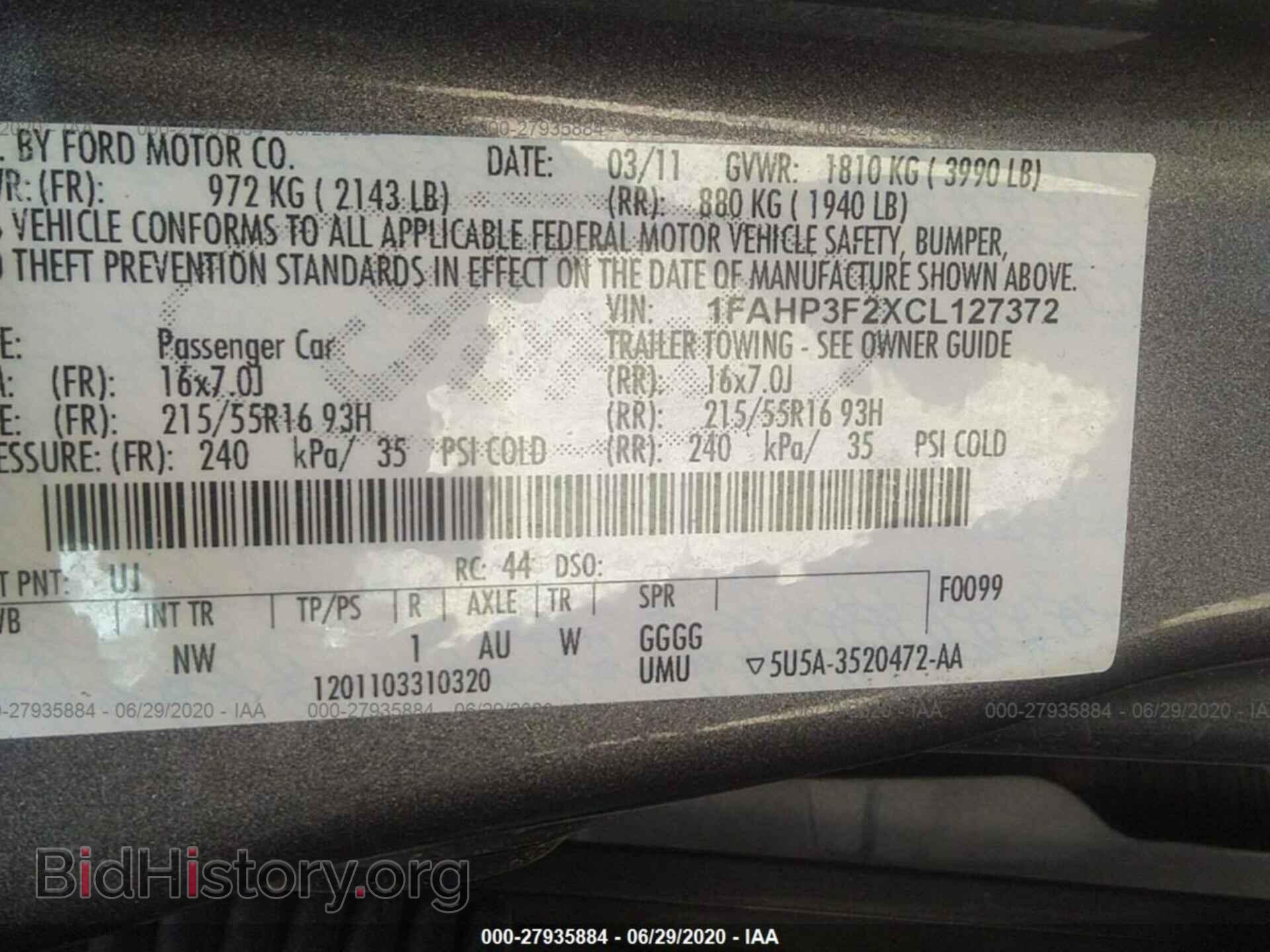 2012 FORD FOCUS - VIN: 1FAHP3F2XCL127372 - Фото 9