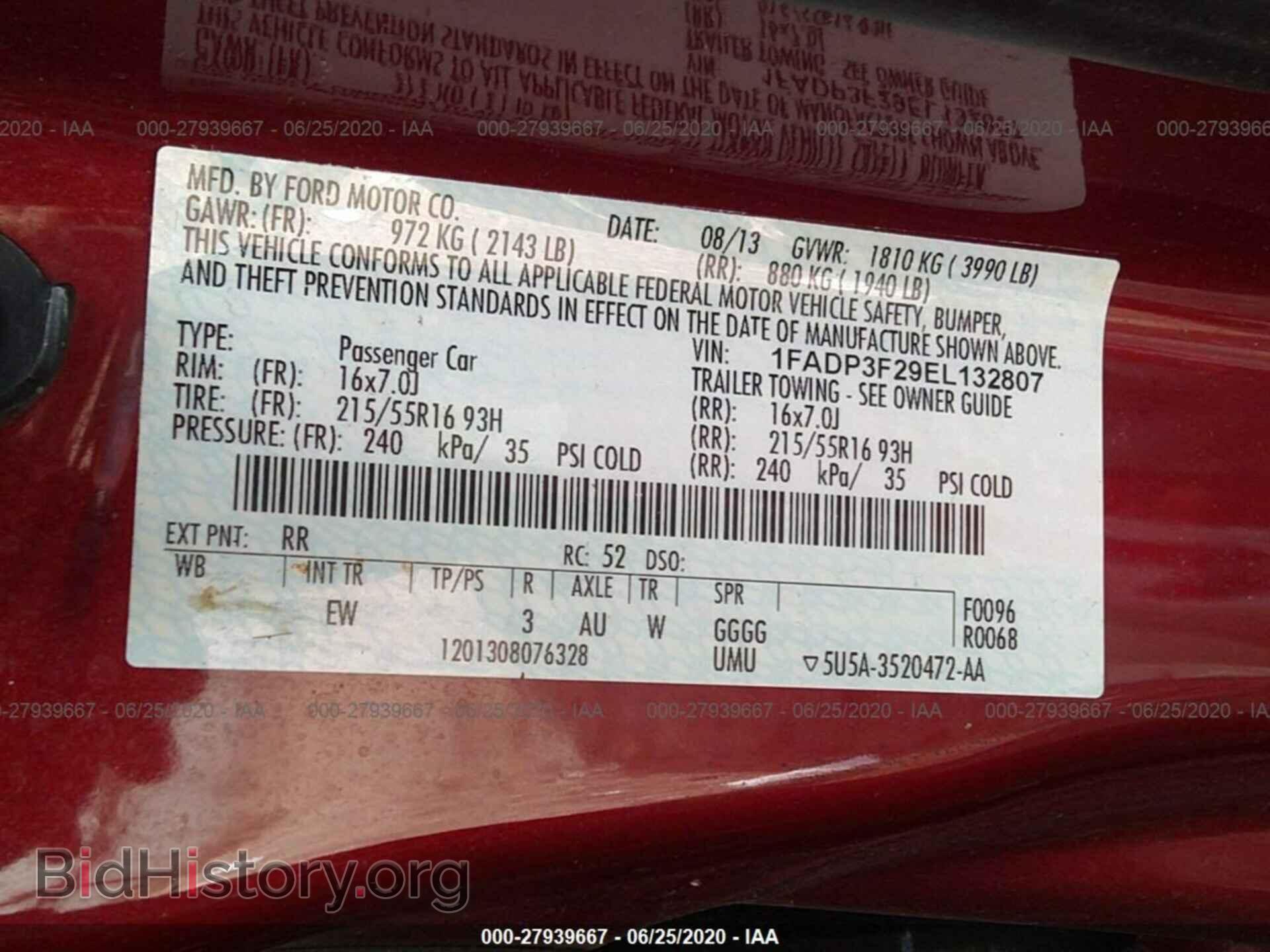 2014 FORD FOCUS - VIN: 1FADP3F29EL132807 - Фото 9