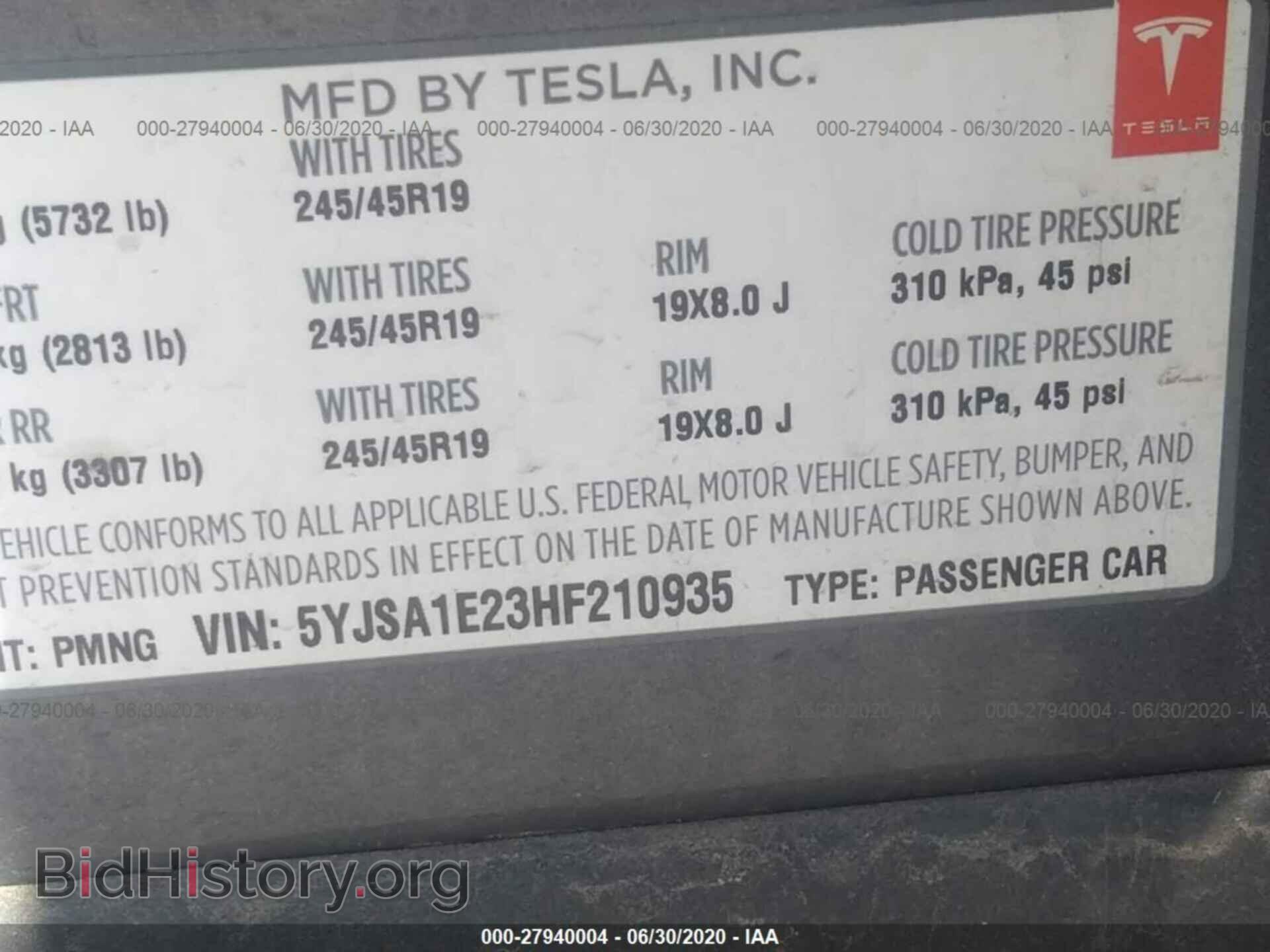 2017 TESLA MODEL S - VIN: 5YJSA1E23HF210935 - Photo 9