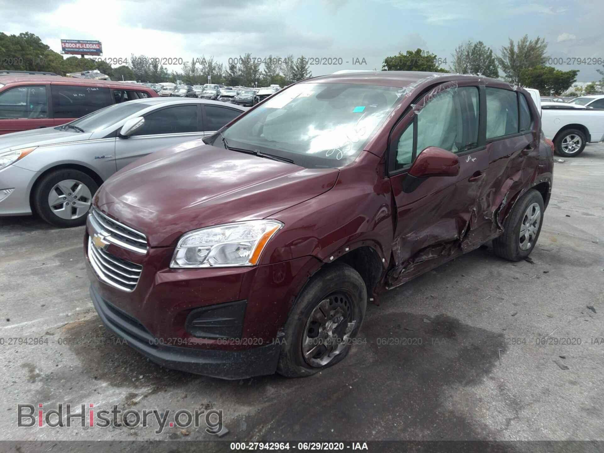 2016 CHEVROLET TRAX - VIN: 3GNCJKSB8GL122565 - Фото 2