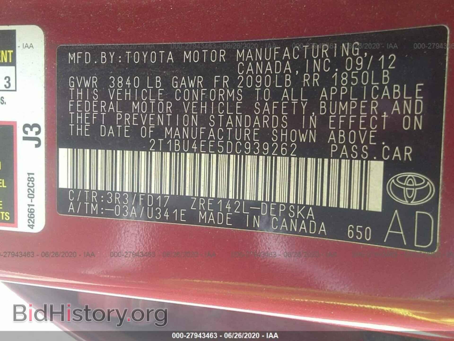 2013 TOYOTA COROLLA - VIN: 2T1BU4EE5DC939262 - Фото 9