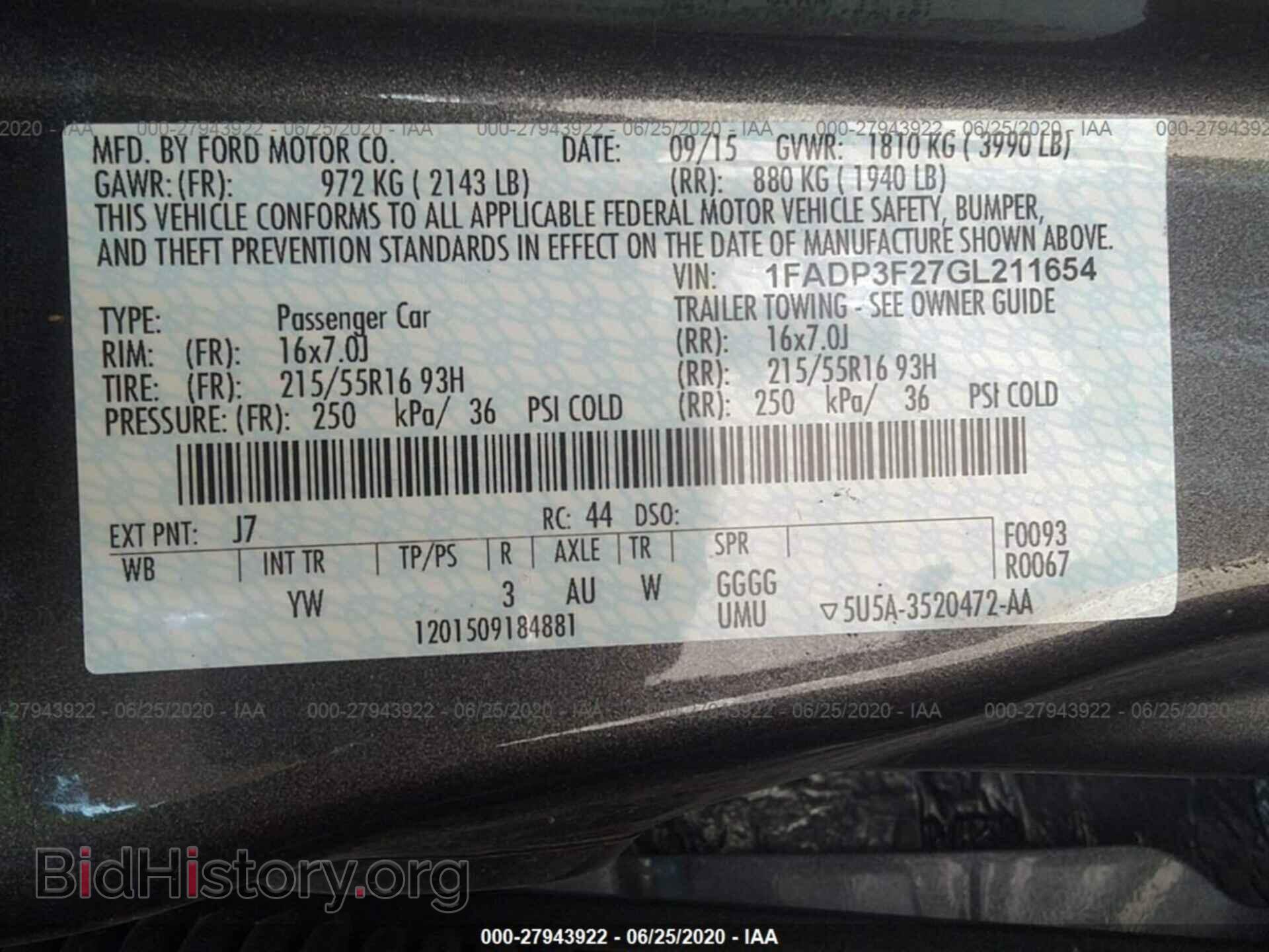 2016 FORD FOCUS - VIN: 1FADP3F27GL211654 - Photo 9