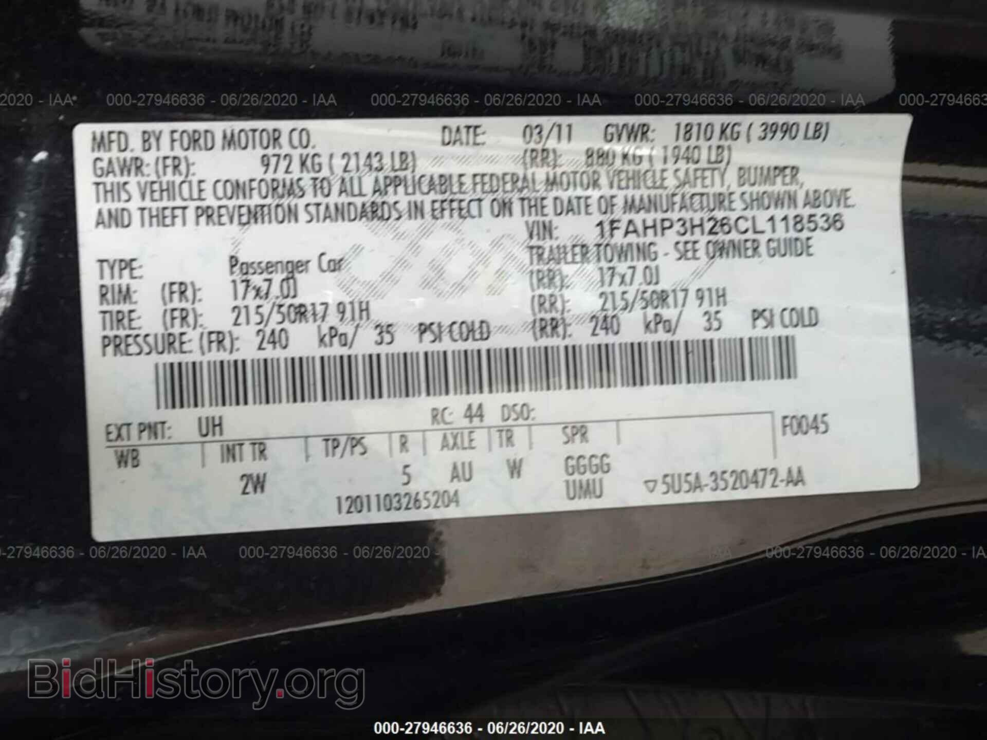 2012 FORD FOCUS - VIN: 1FAHP3H26CL118536 - Фото 9